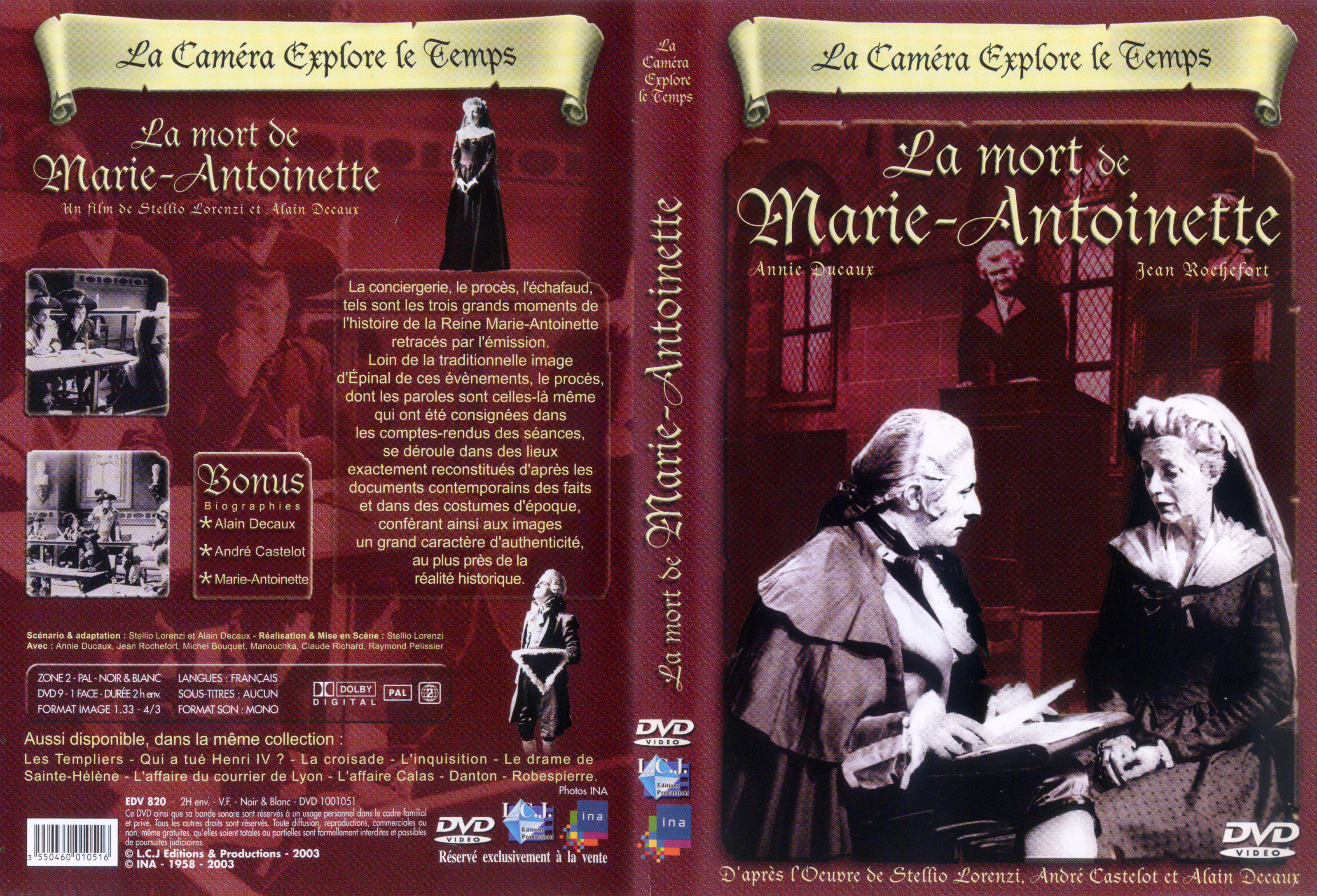 Jaquette DVD La camera explore le temps - La mort de Marie Antoinette