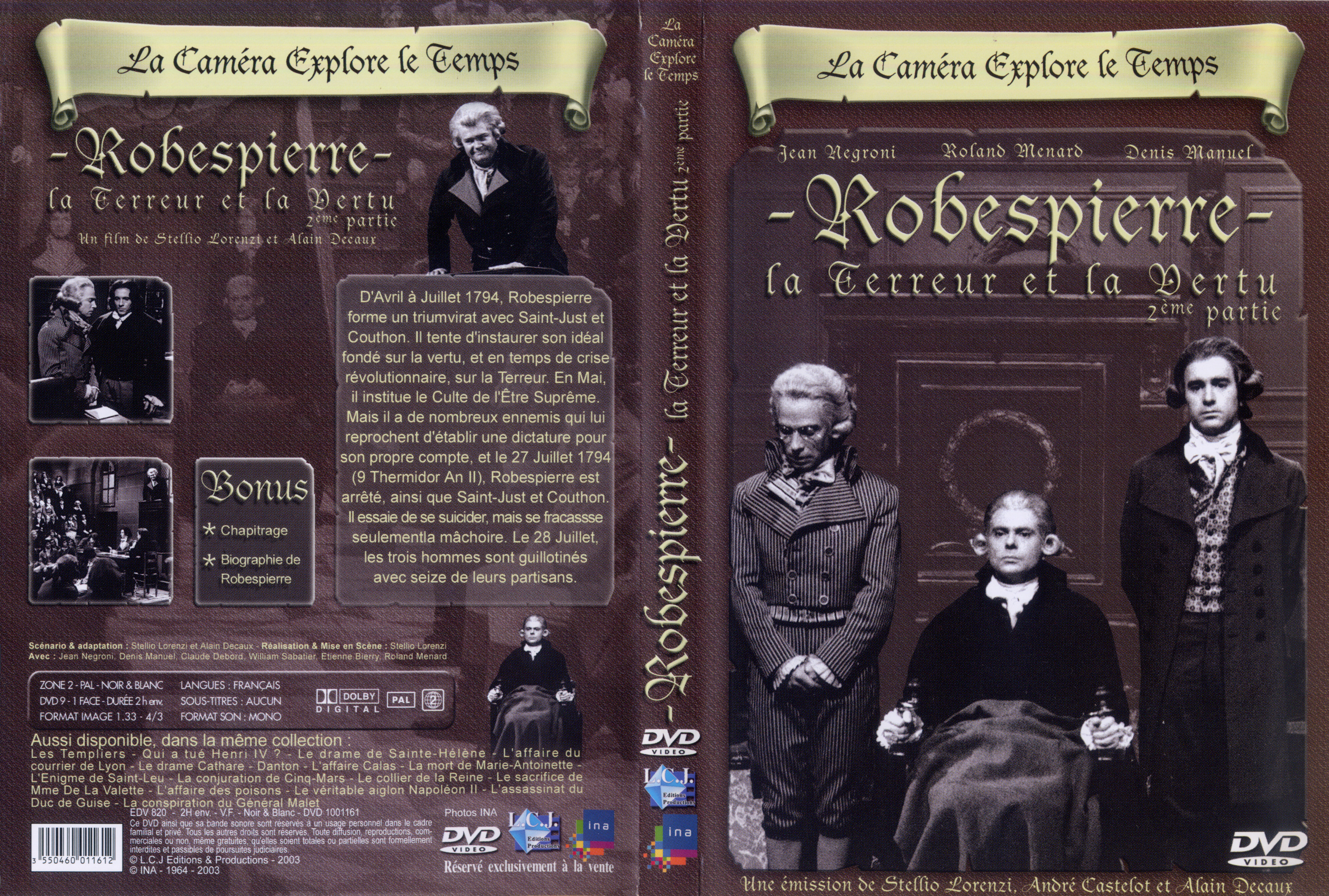 Jaquette DVD La camera explore le temps - Robespierre  La terreur et la vertu