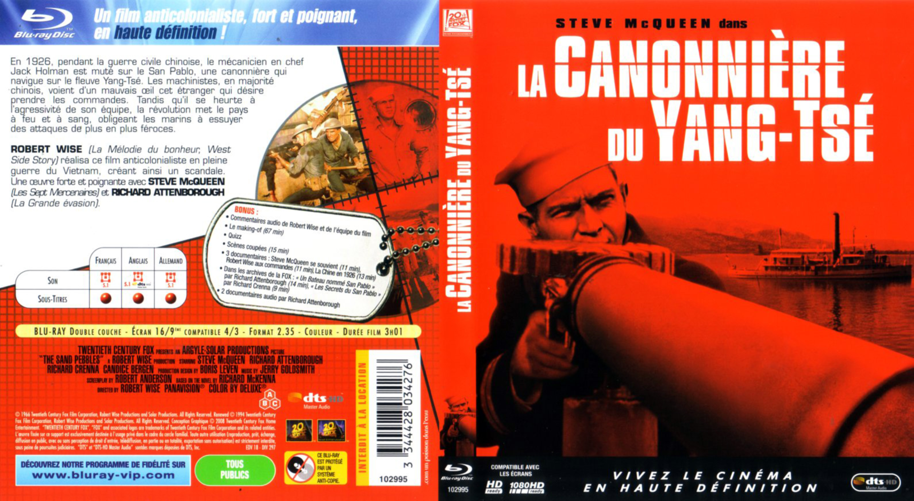Jaquette DVD La canonniere du Yang-Tse (BLU-RAY)