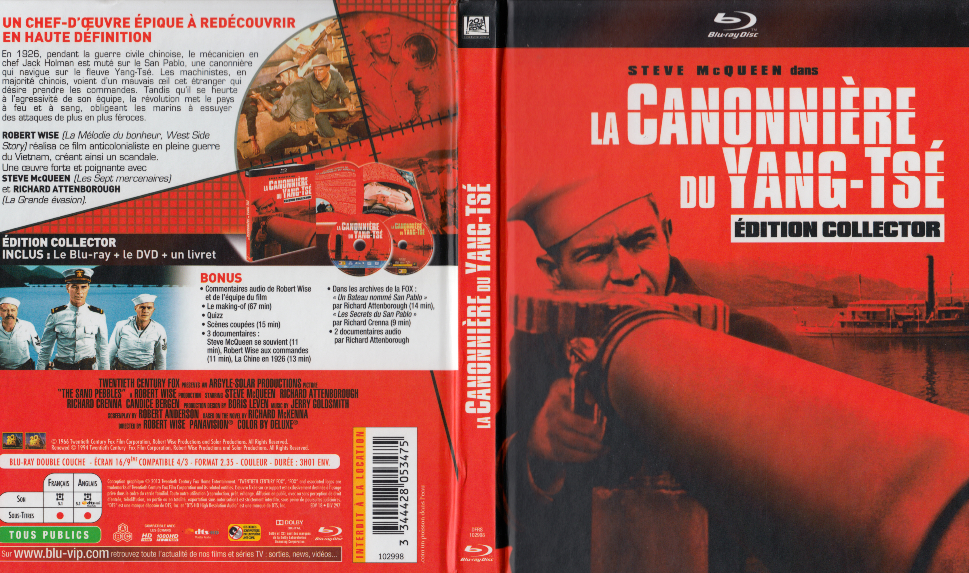 Jaquette DVD La canonniere du Yang-Tse (BLU-RAY) v2