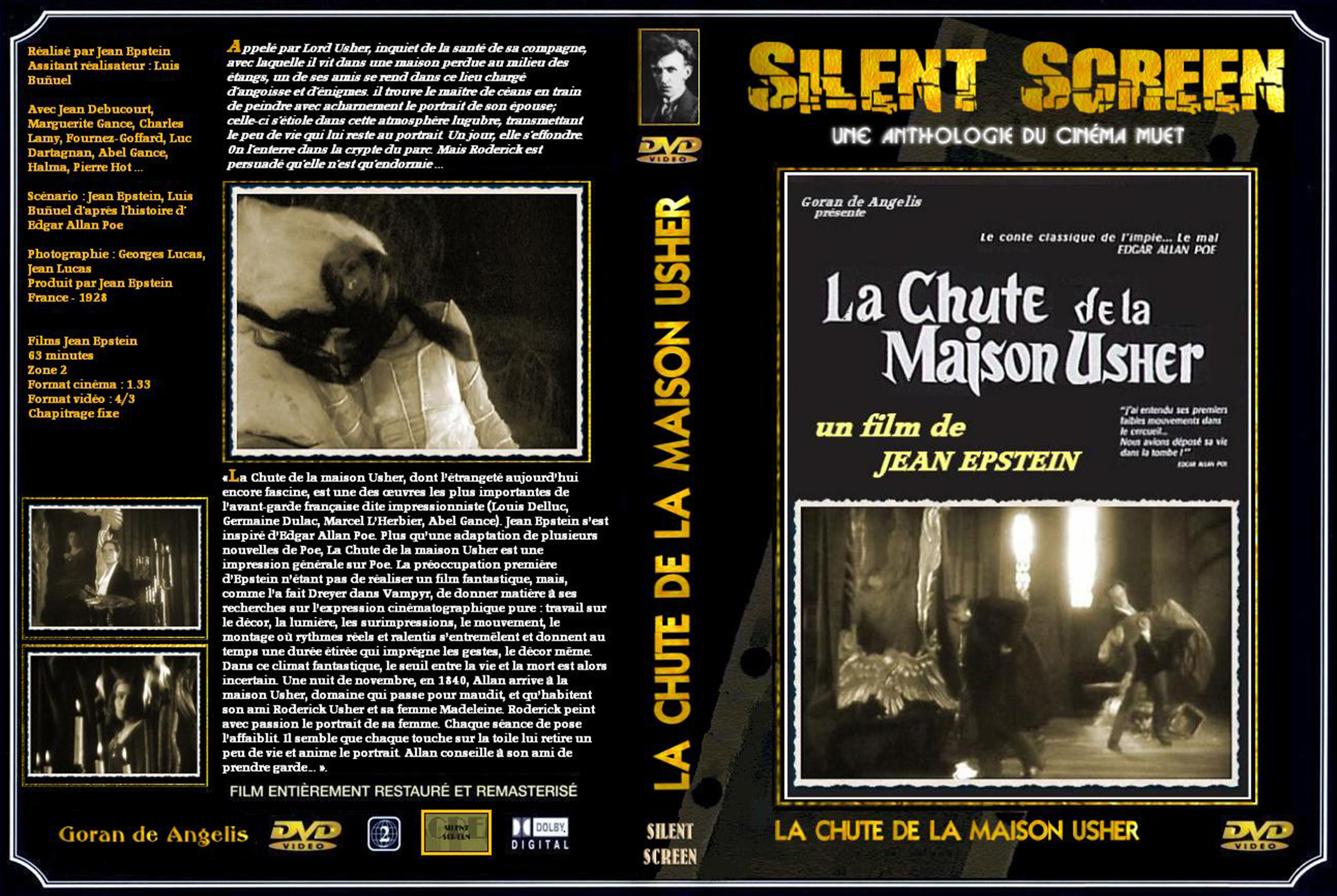 Jaquette DVD La chute de la maison Usher (1928)