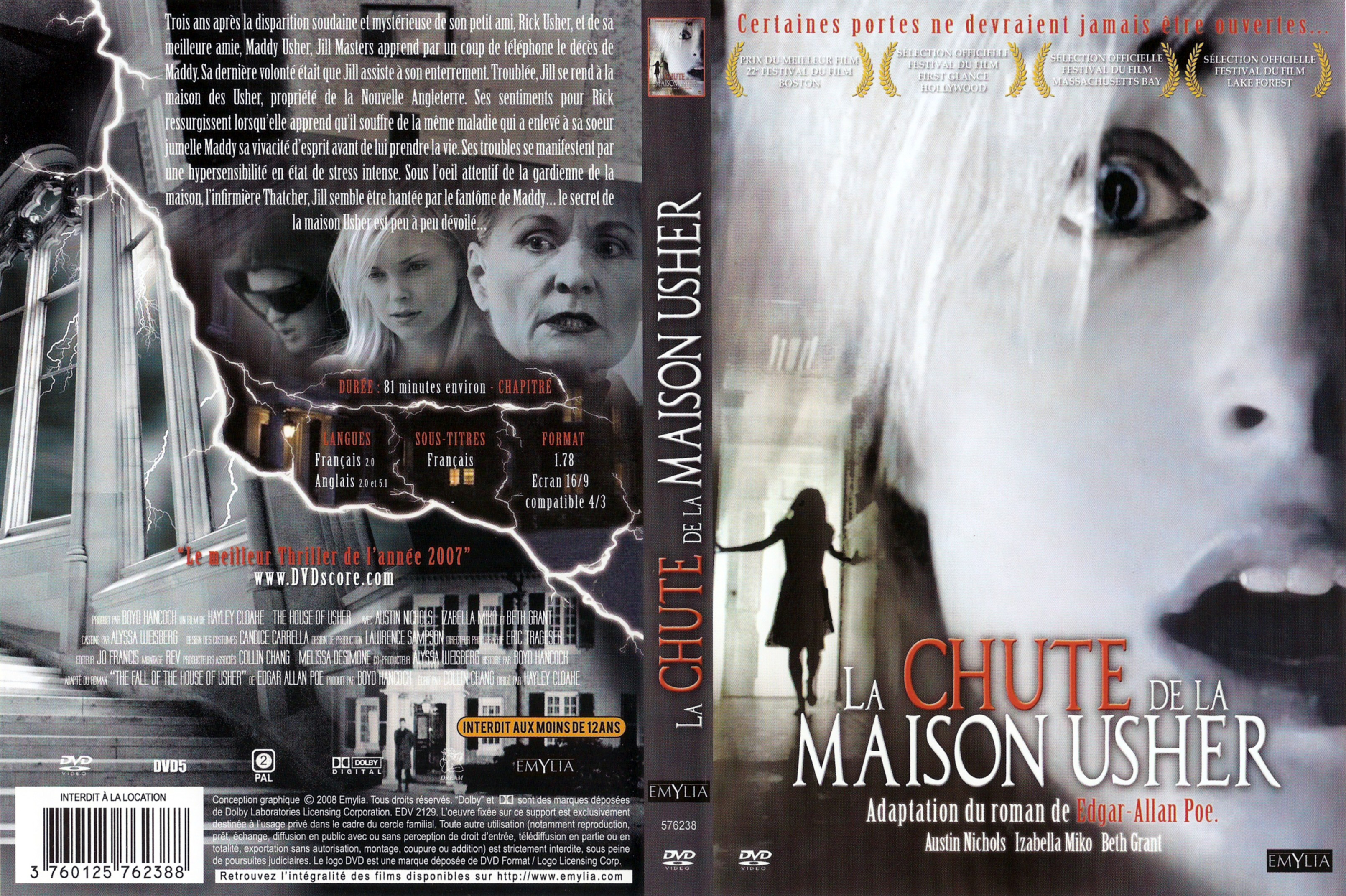 Jaquette DVD La chute de la maison Usher (2006)