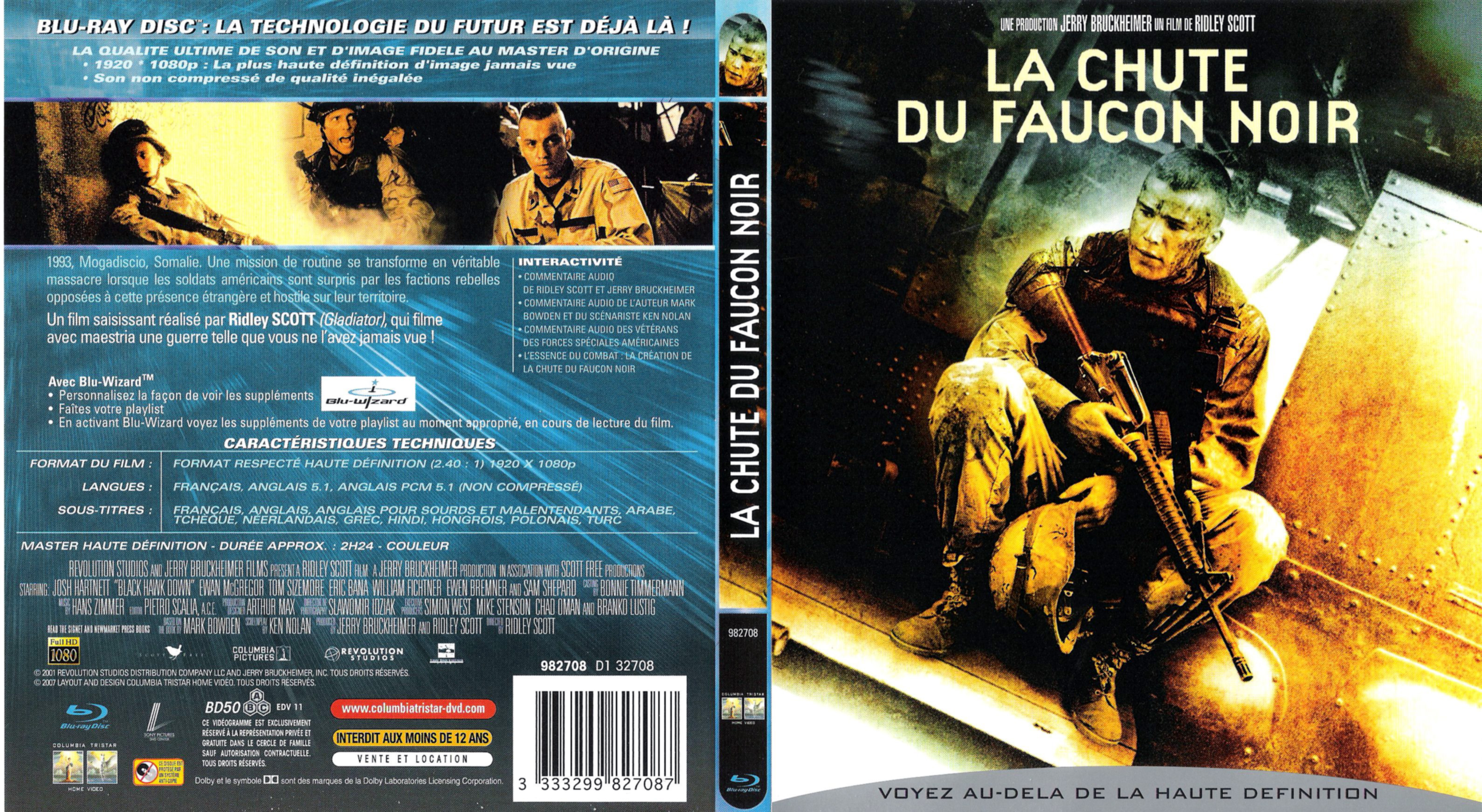 Jaquette DVD La chute du faucon noir (BLU-RAY) v2