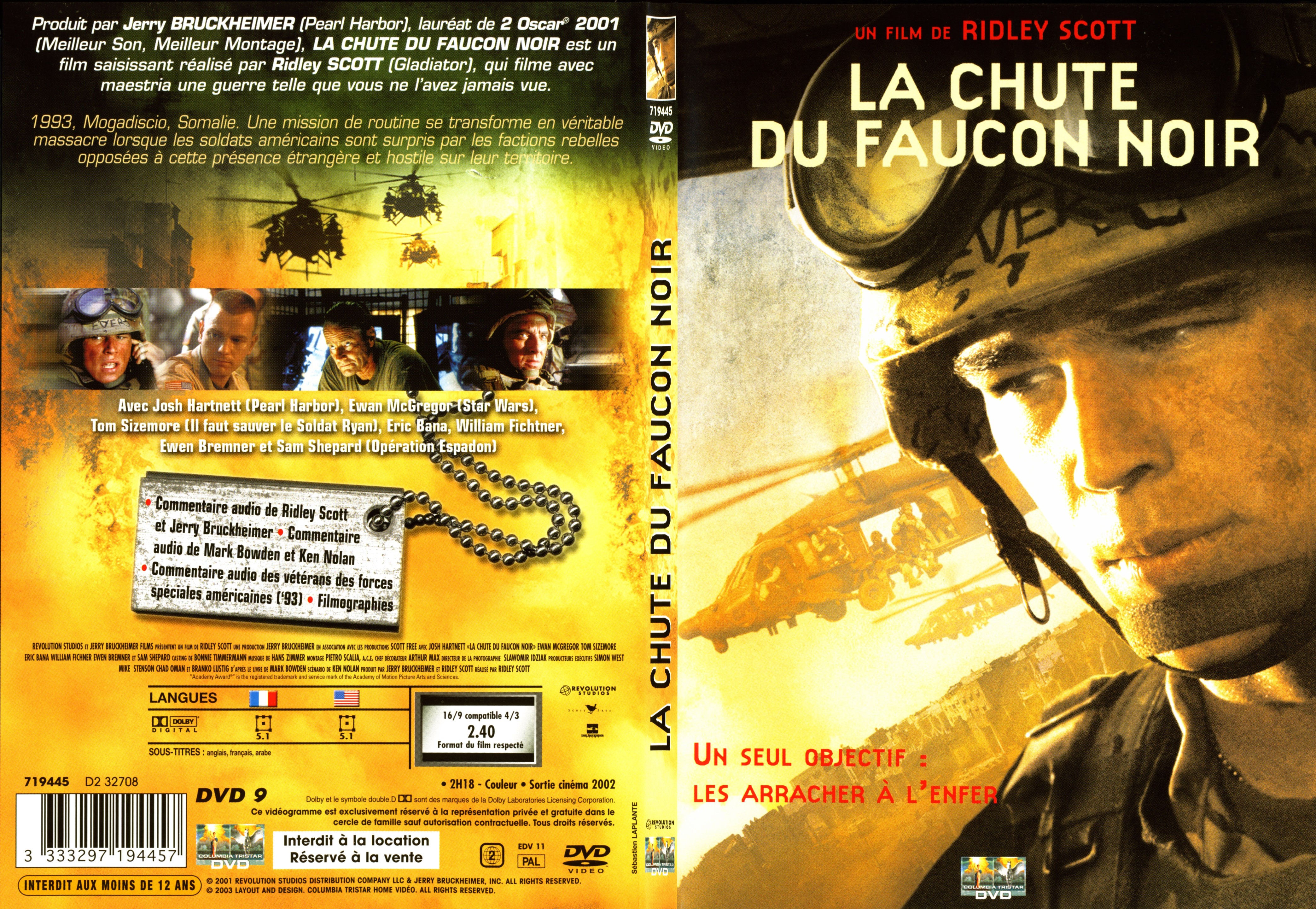Jaquette DVD La chute du faucon noir - SLIM