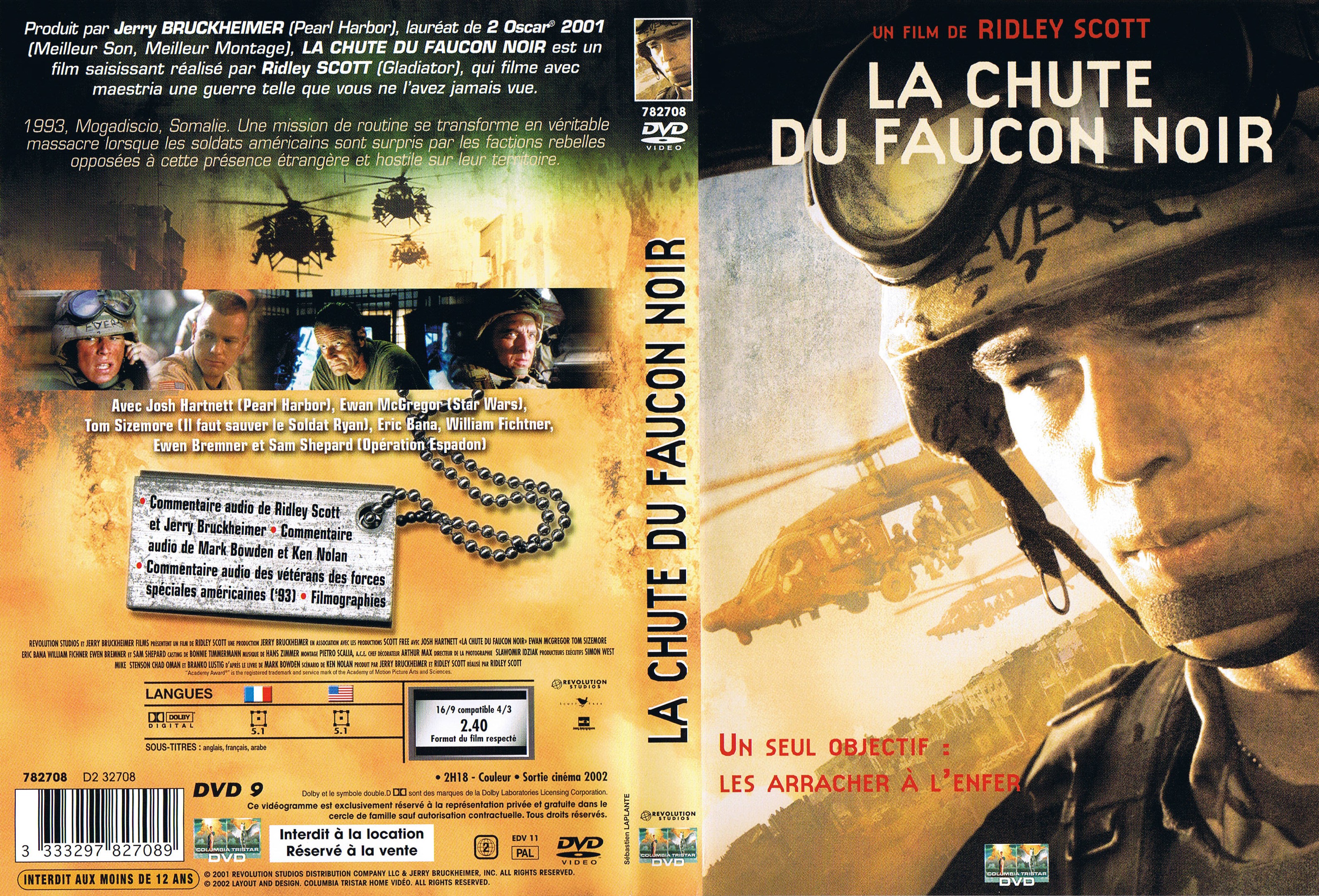 Jaquette DVD La chute du faucon noir v4