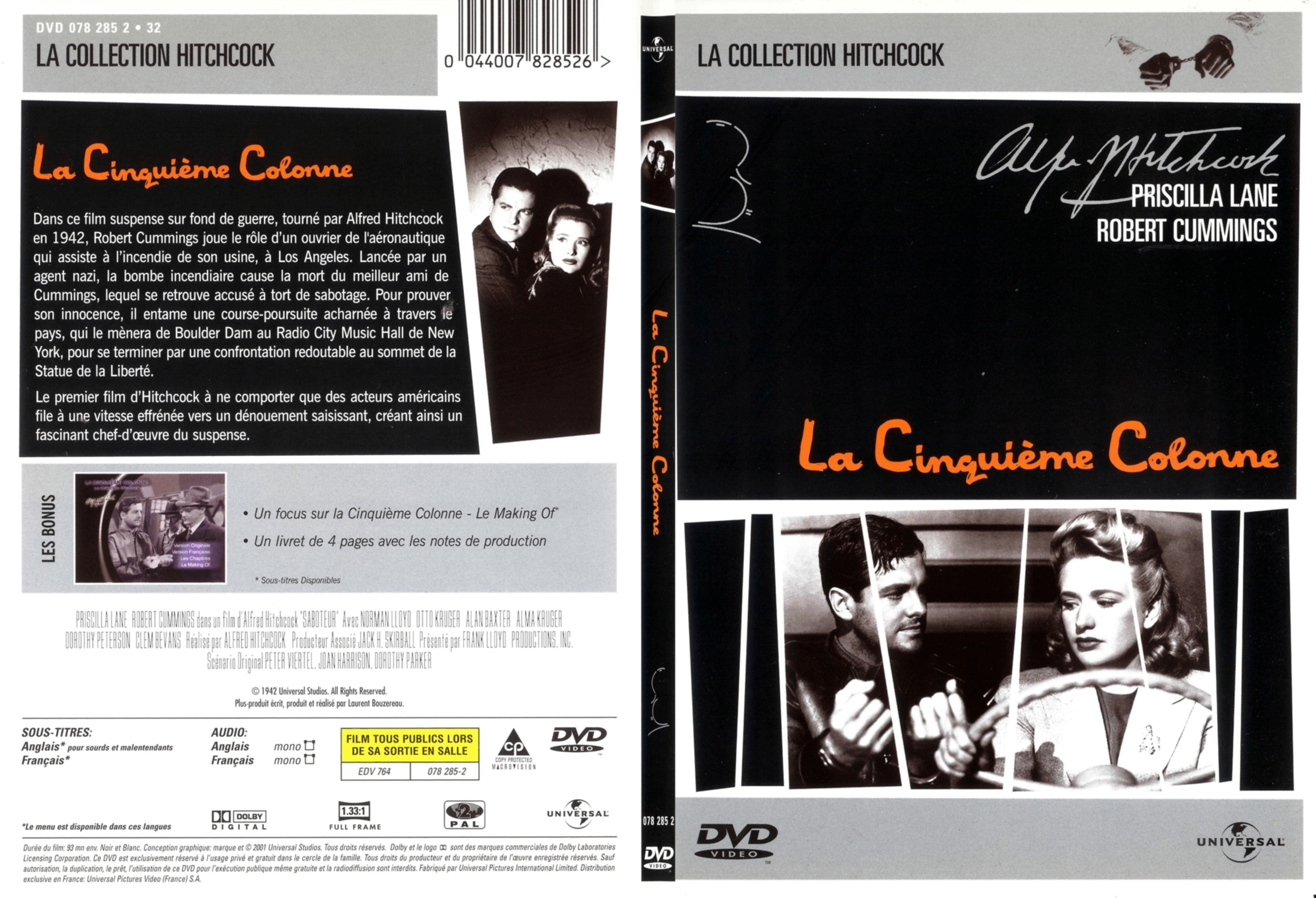 Jaquette DVD La cinquime colonne - SLIM