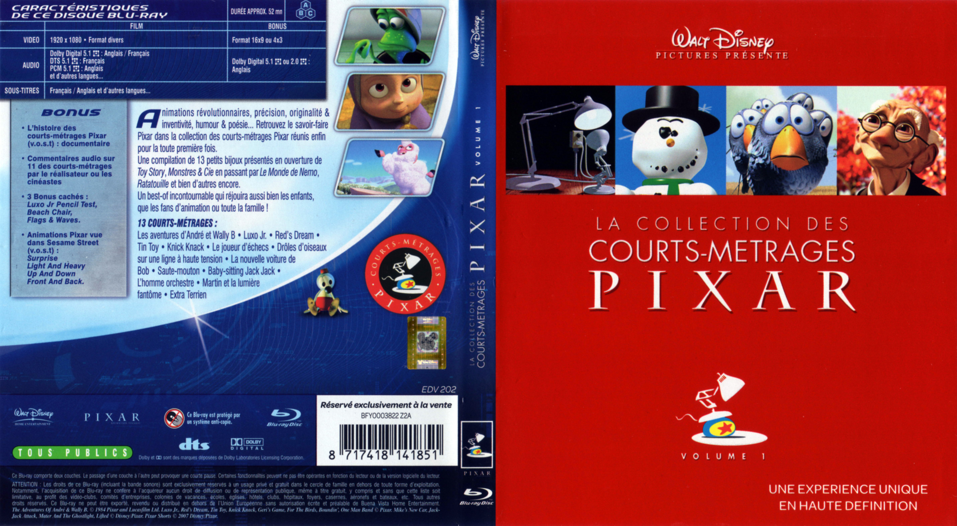 Jaquette DVD La collection des courts-mtrages Pixar (BLU-RAY)