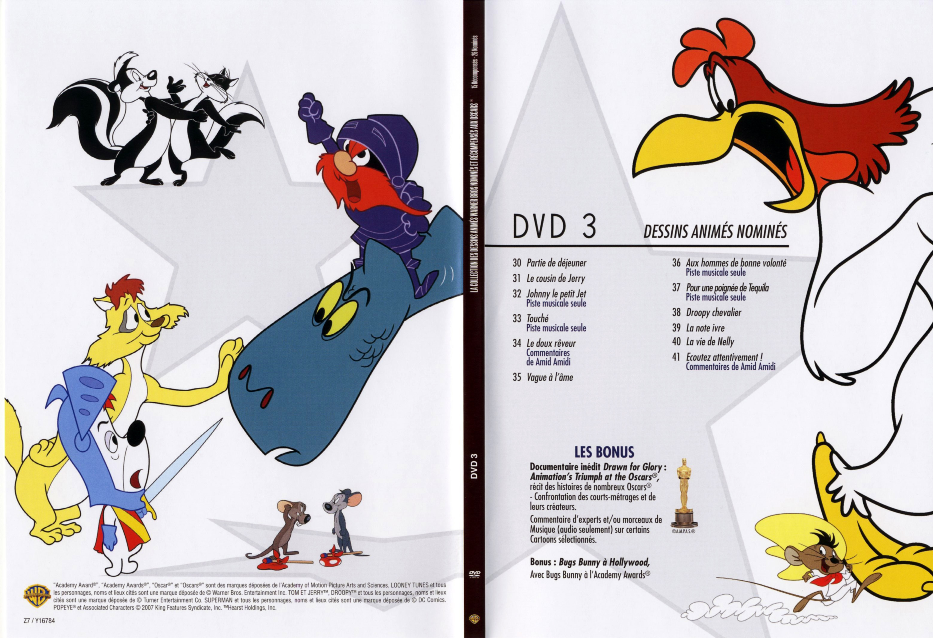Jaquette DVD La collection des dessins anims Warner Bros nomins et rcompenss aux Oscars vol 2
