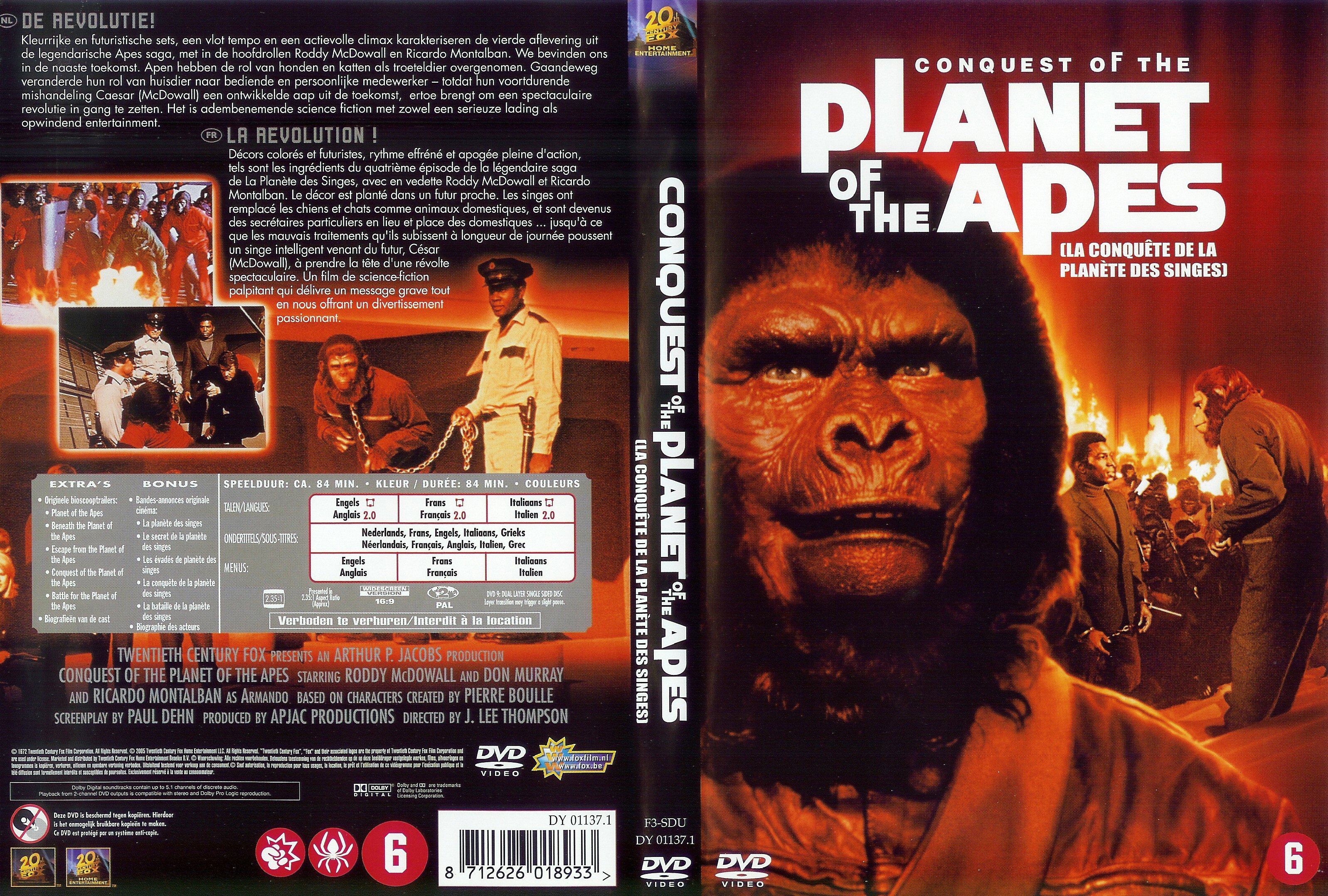 Jaquette DVD La conquete de la planete des singes