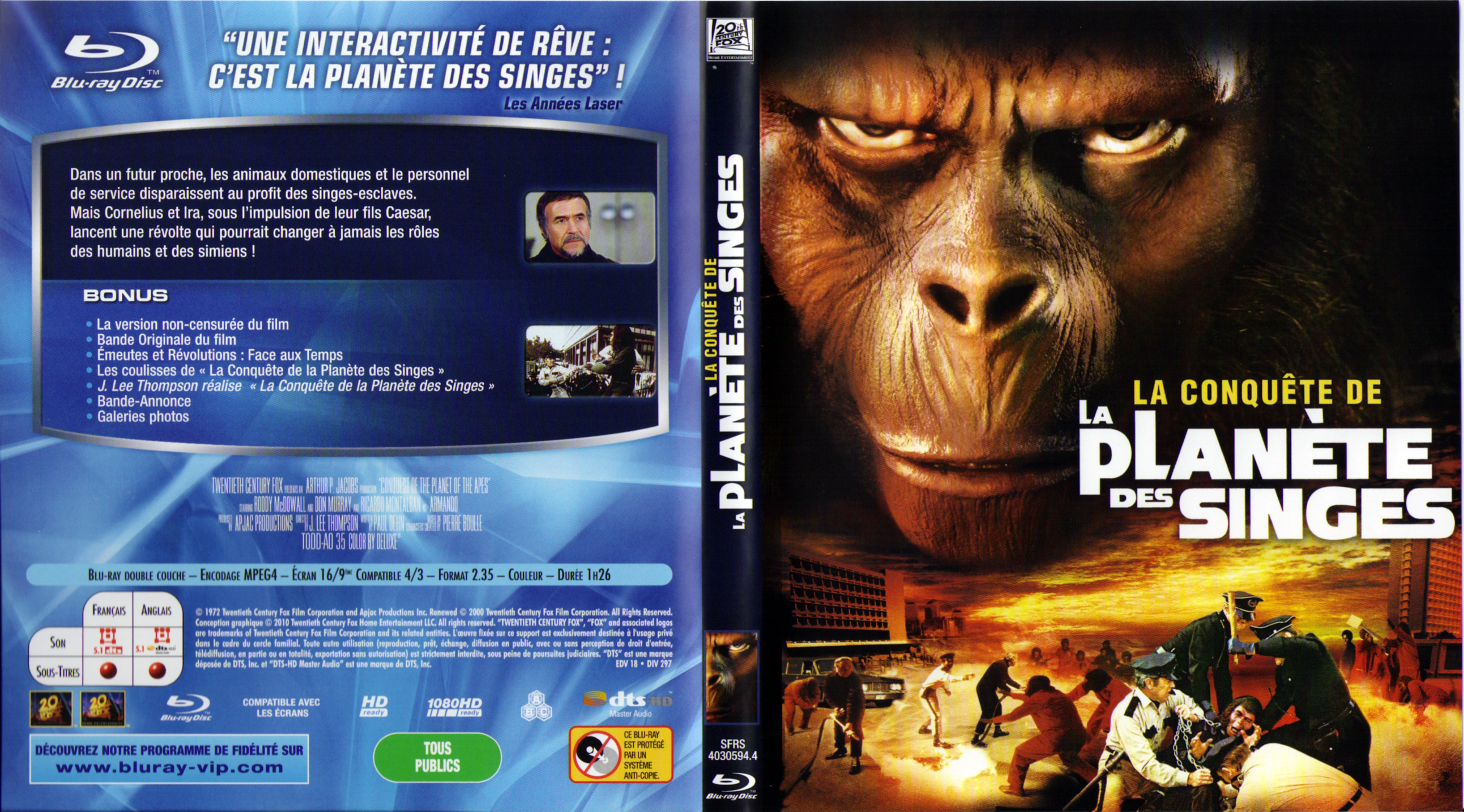 Jaquette DVD La conquete de la planete des singes (BLU-RAY)
