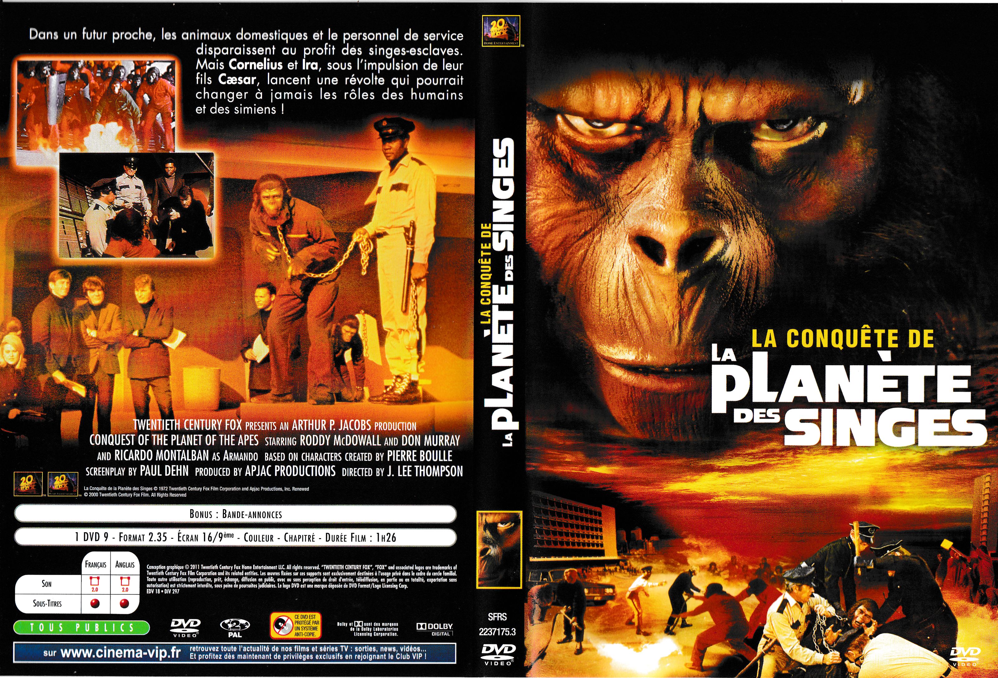 Jaquette DVD La conqute de la plante des singes v2