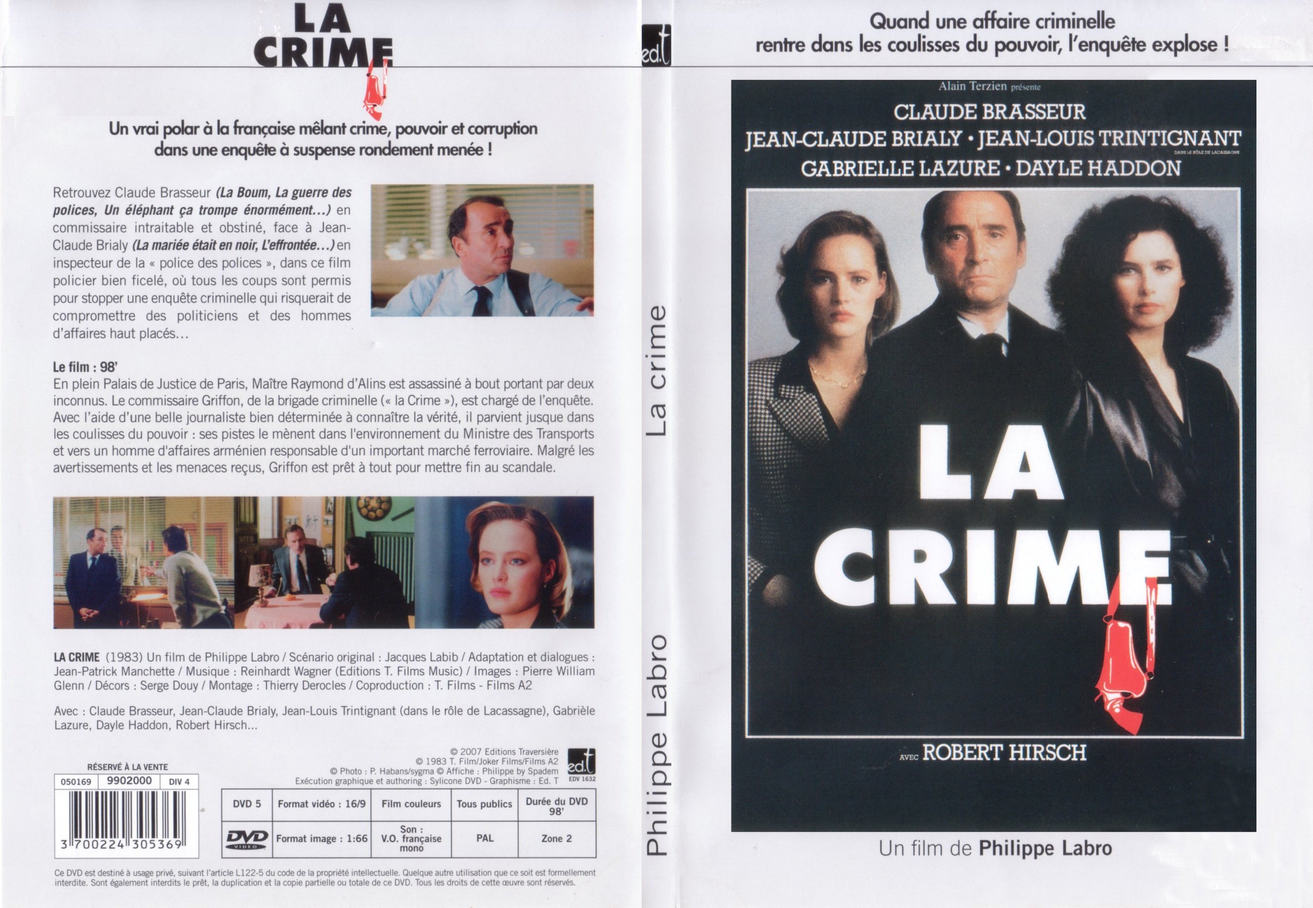 Jaquette DVD La crime - SLIM