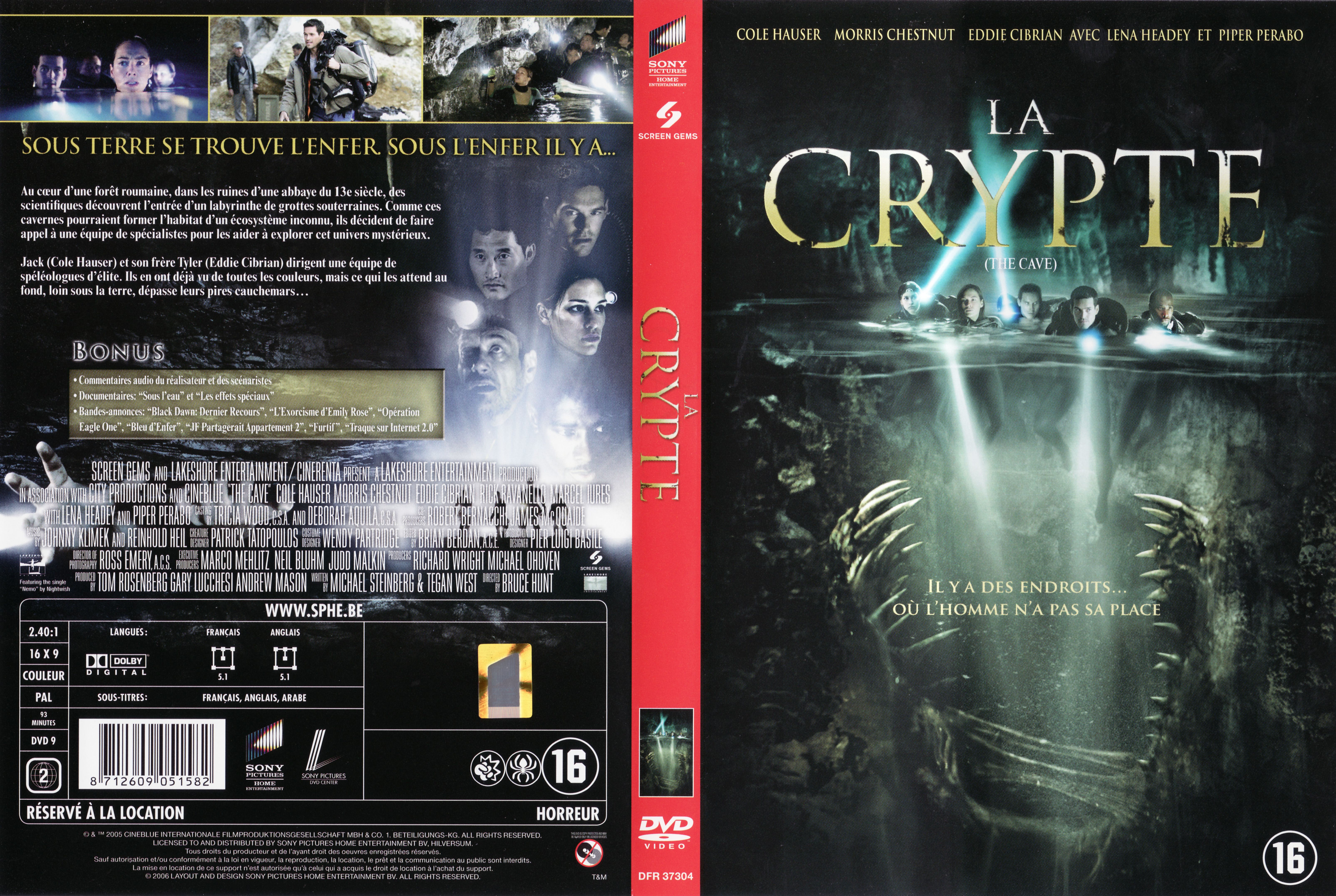 Jaquette DVD La crypte v2