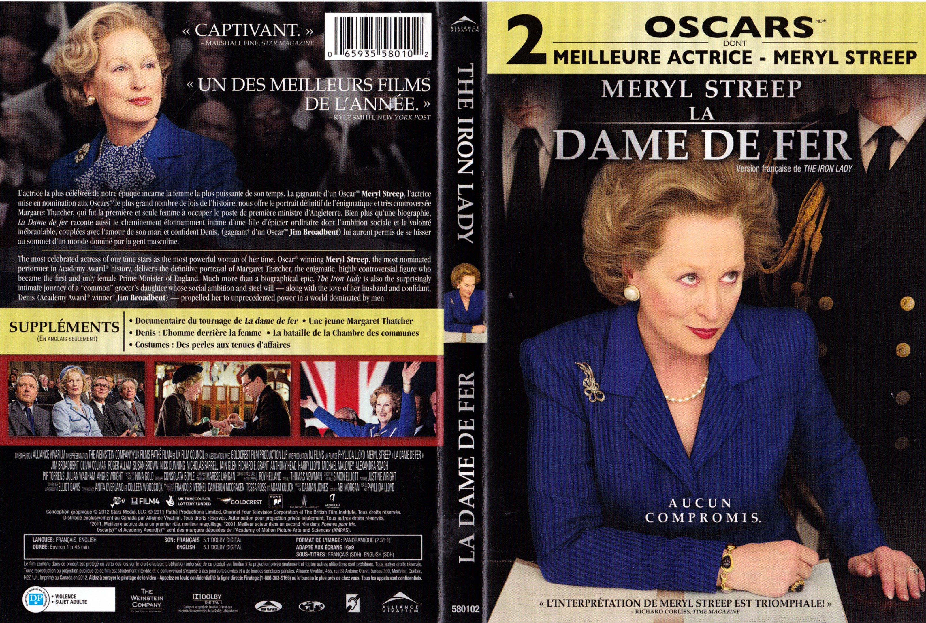 Jaquette DVD La dame de fer - The iron lady (Canadienne)