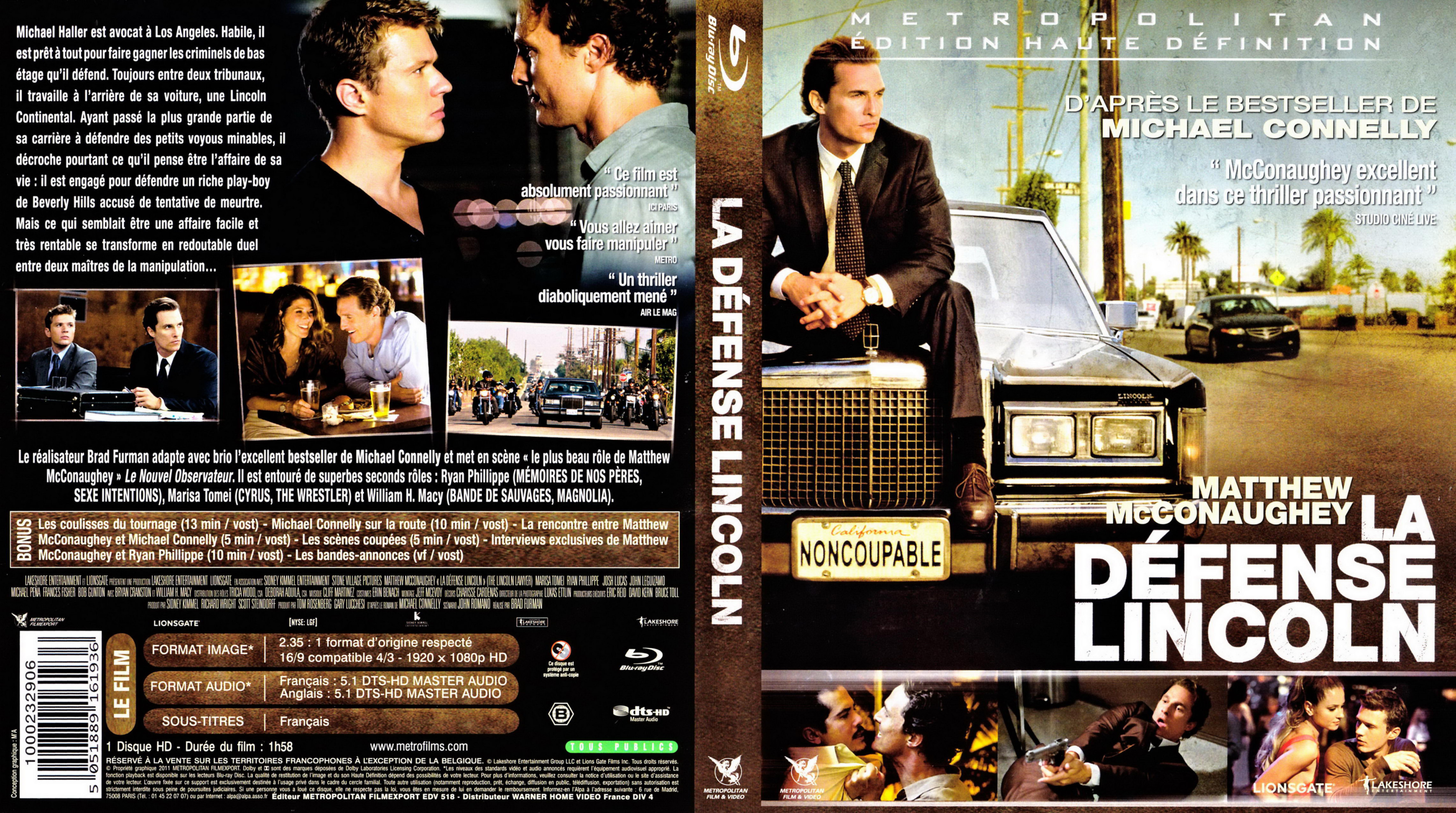 Jaquette DVD La defense Lincoln (BLU-RAY)