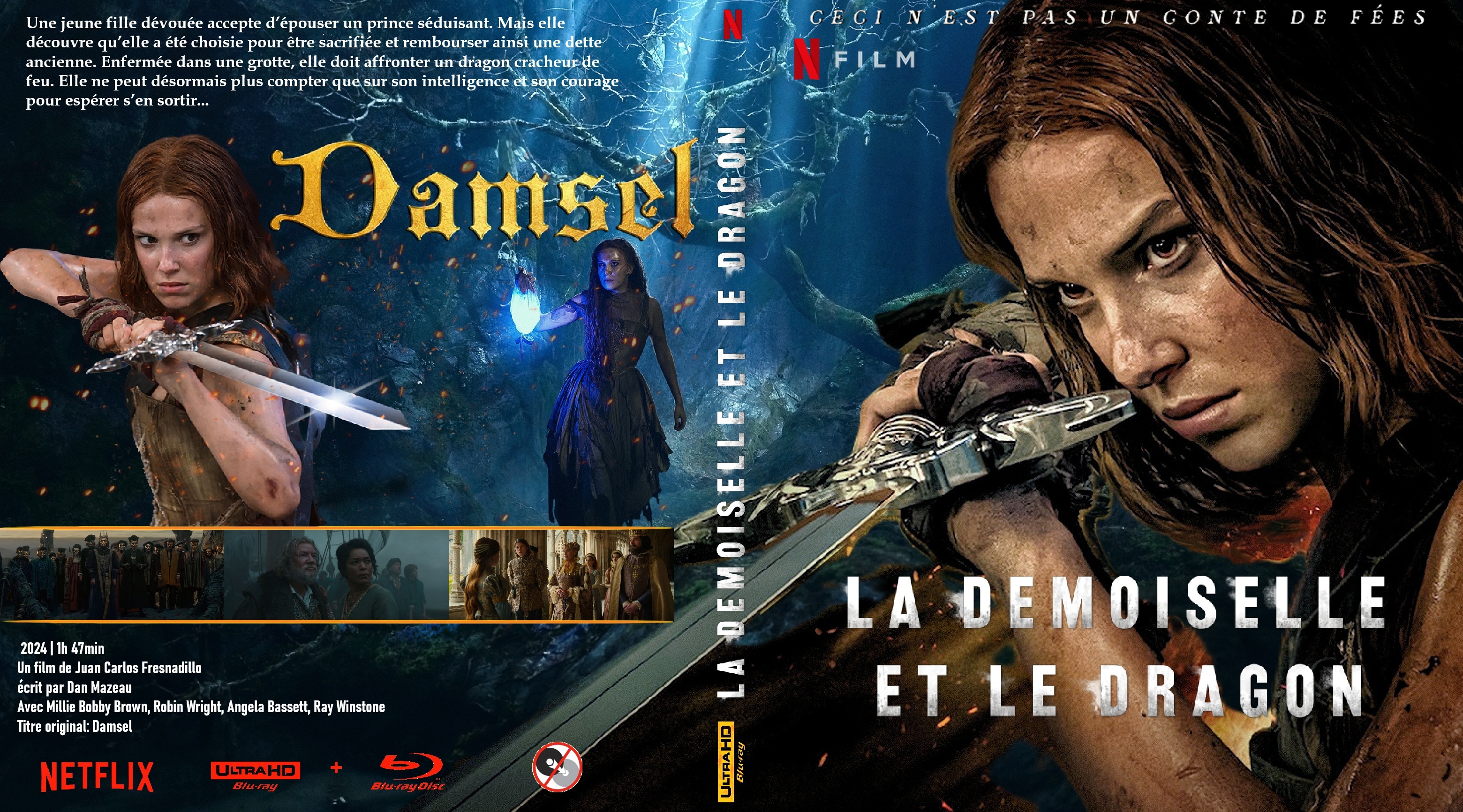 Jaquette DVD La demoiselle et le dragon custom  4K custom (BLU-RAY)