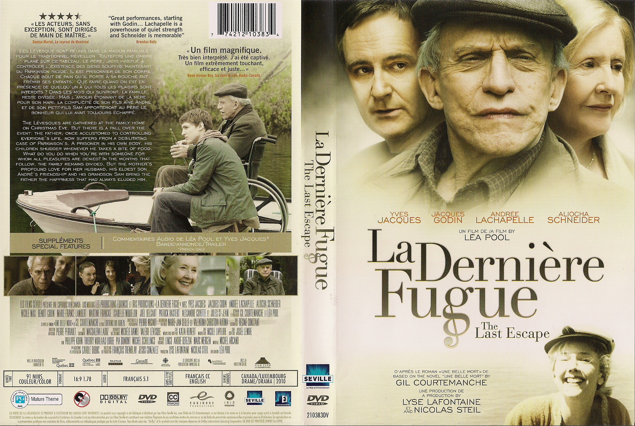 Jaquette DVD La derniere fugue (Canadienne)