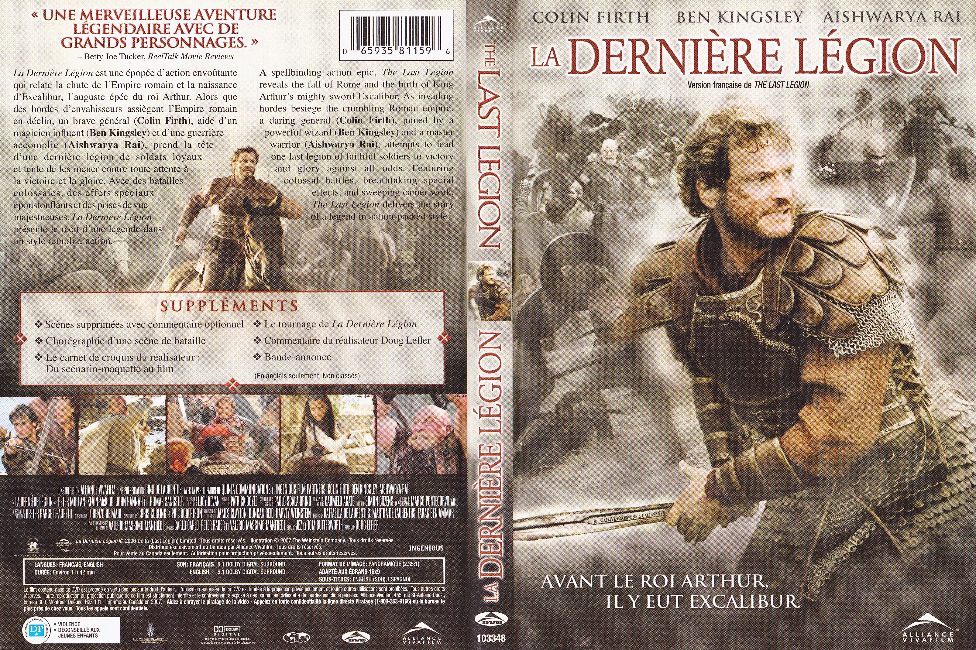 Jaquette DVD La dernire lgion - The last legion (Canadienne)