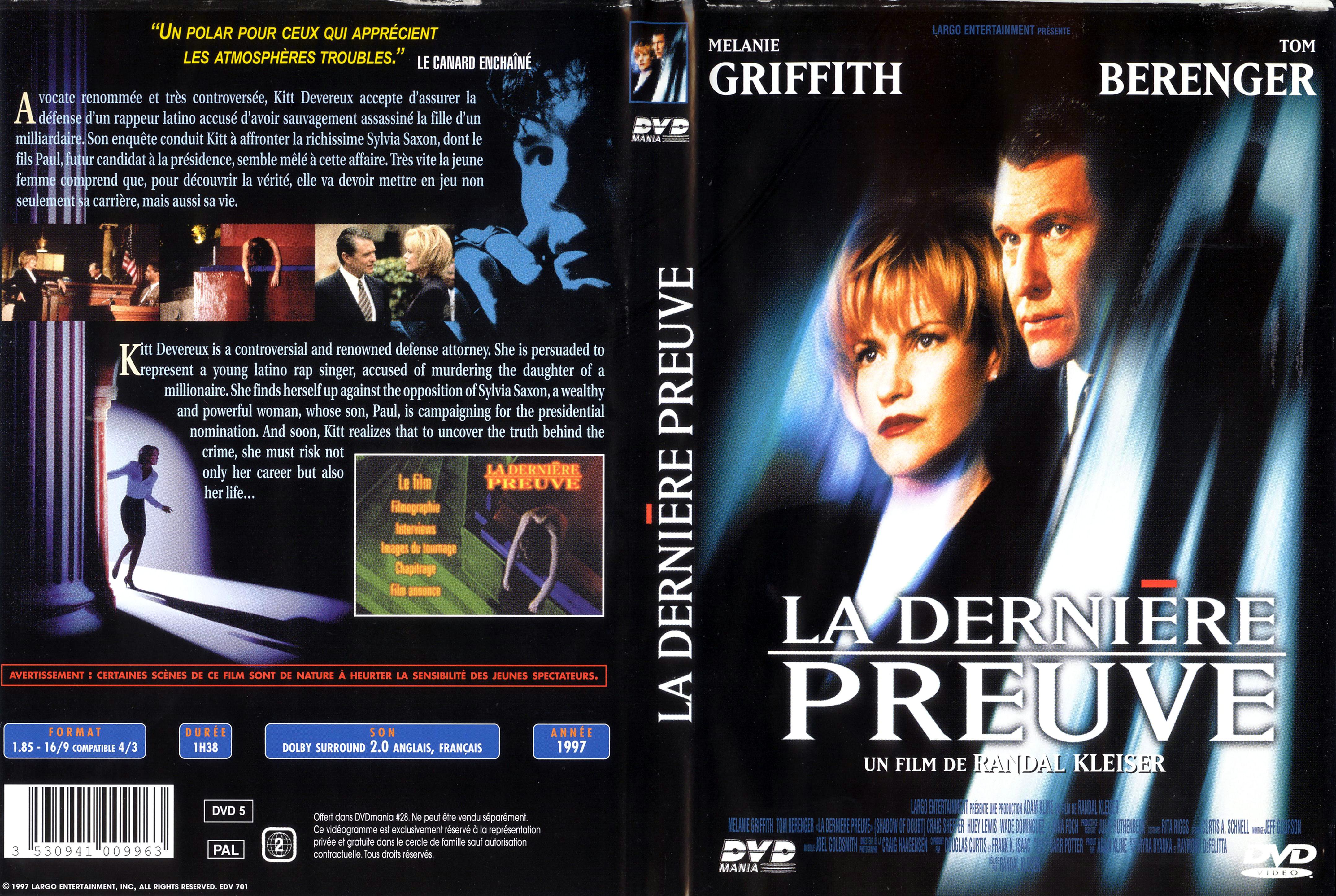 Jaquette DVD La dernire preuve v2