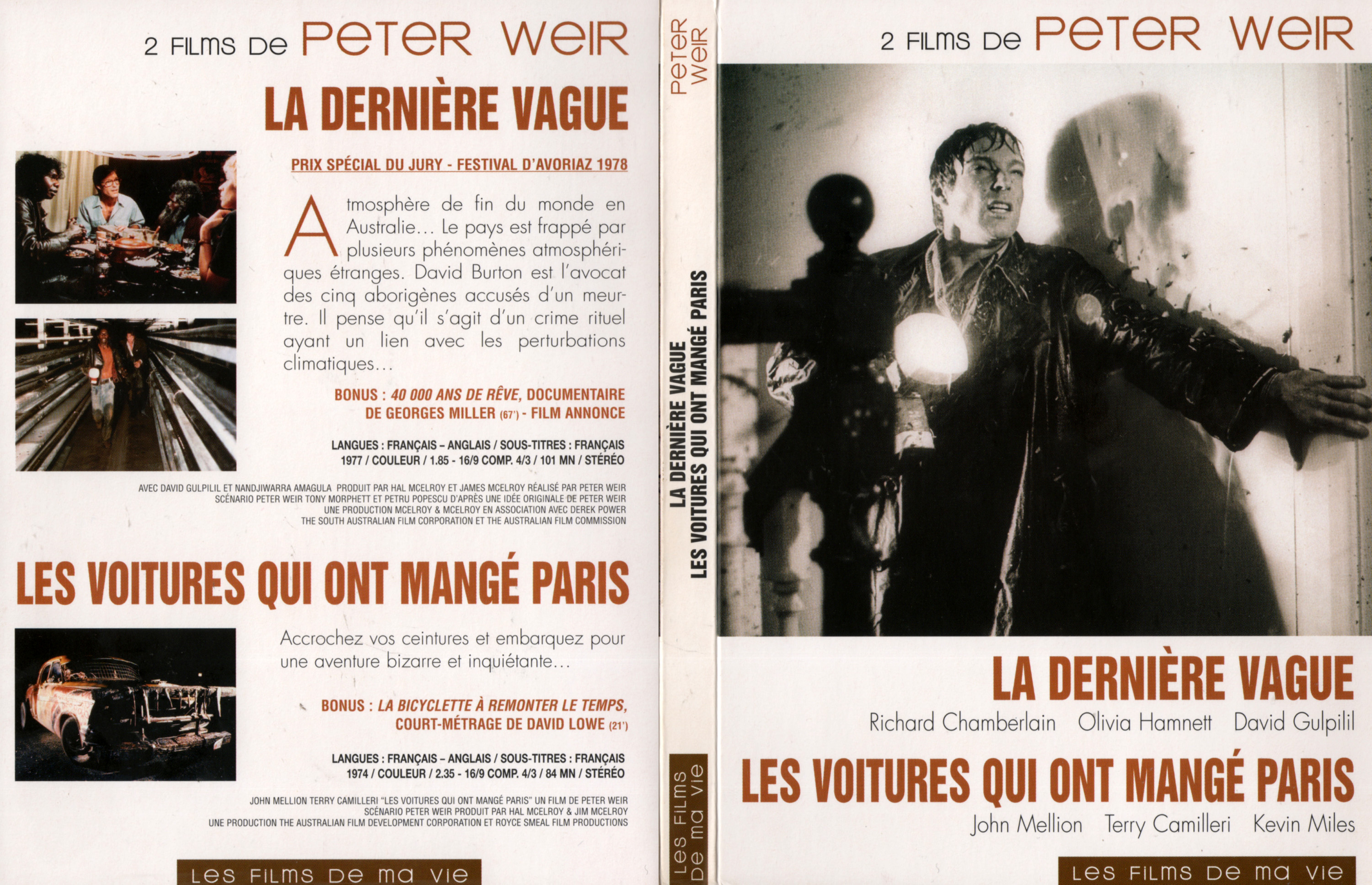 Jaquette DVD La dernire vague + Les voitures qui ont mang Paris