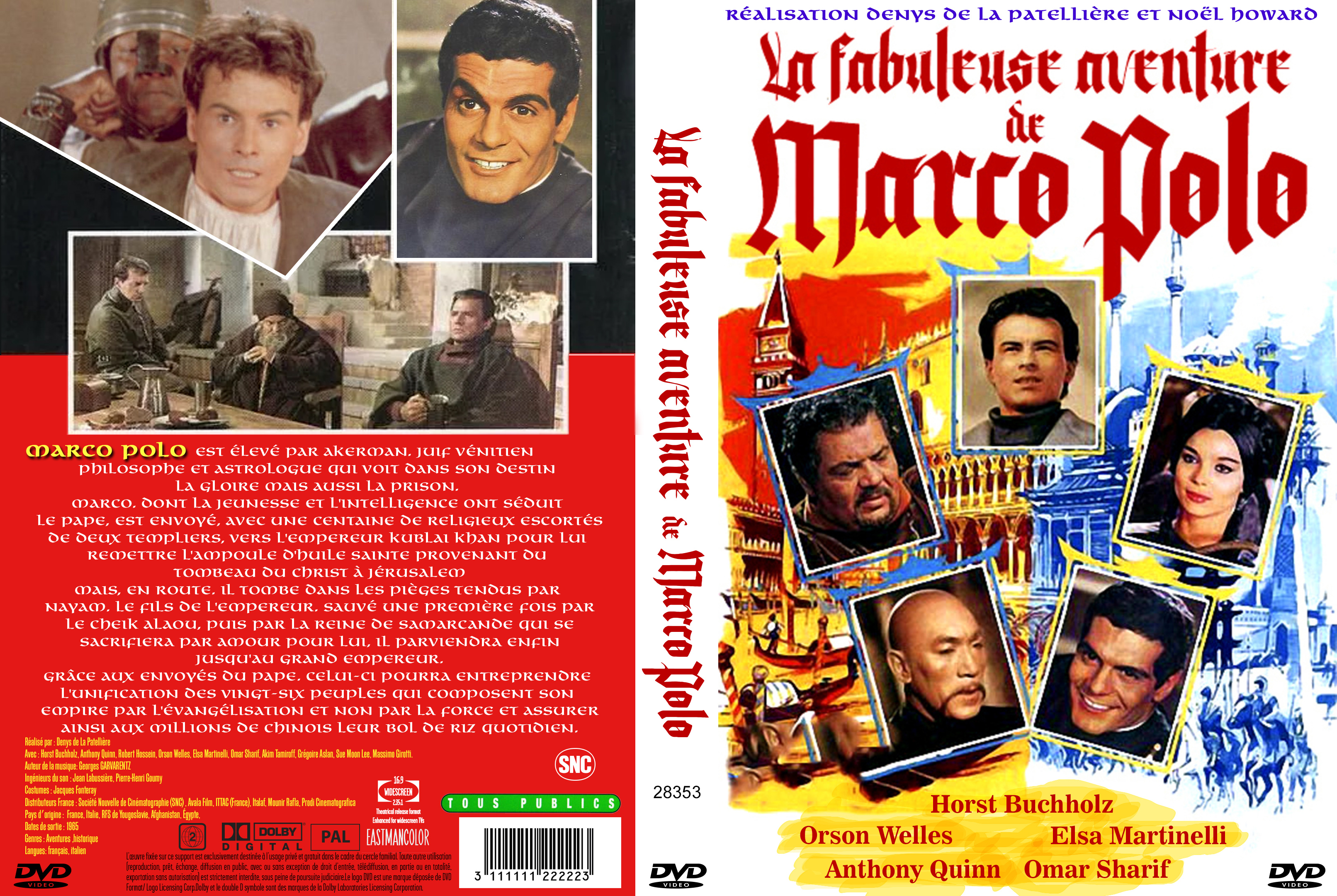 Jaquette DVD La fabuleuse aventure de Marco Polo 1965 custom