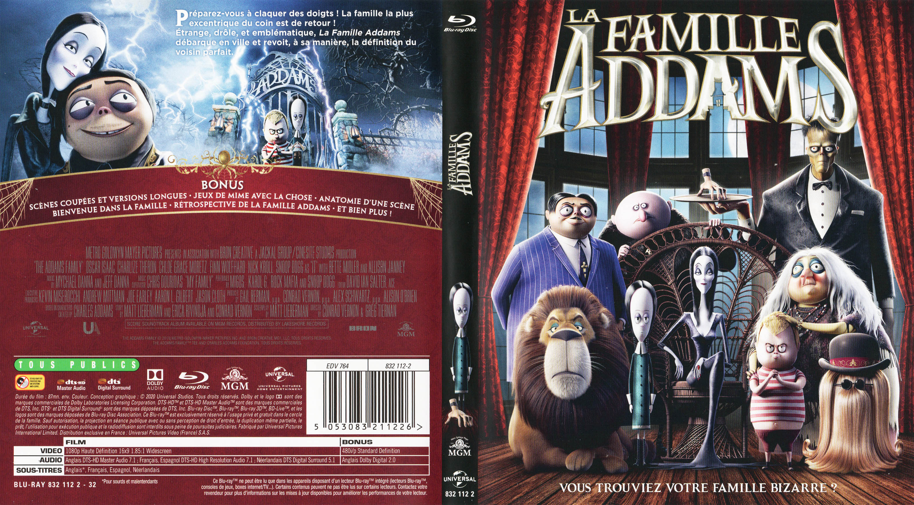 Jaquette DVD La famille Addams 2019 (BLU-RAY)