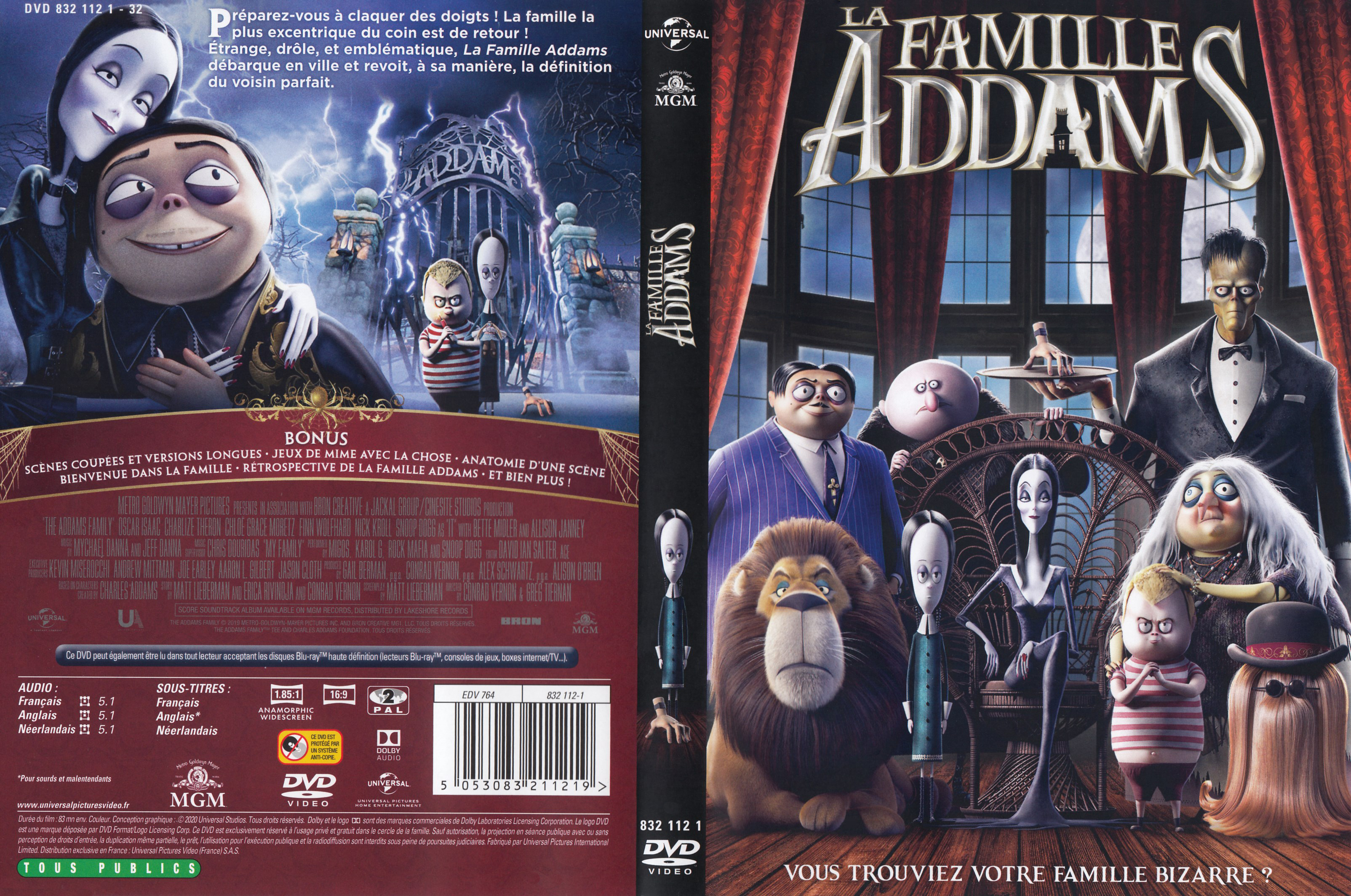 Jaquette DVD La famille Addams (2019) v2