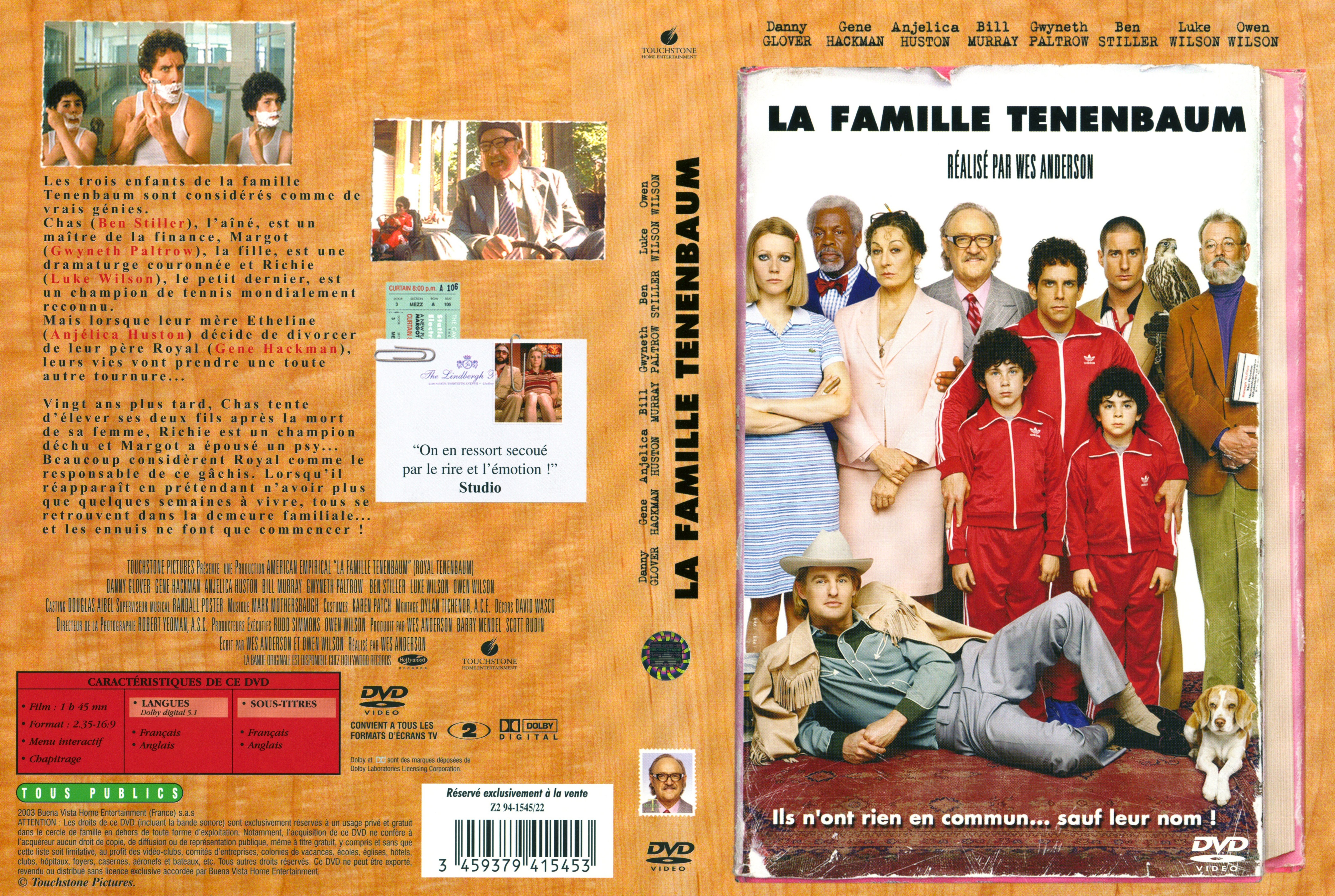 Jaquette DVD La famille Tenenbaum
