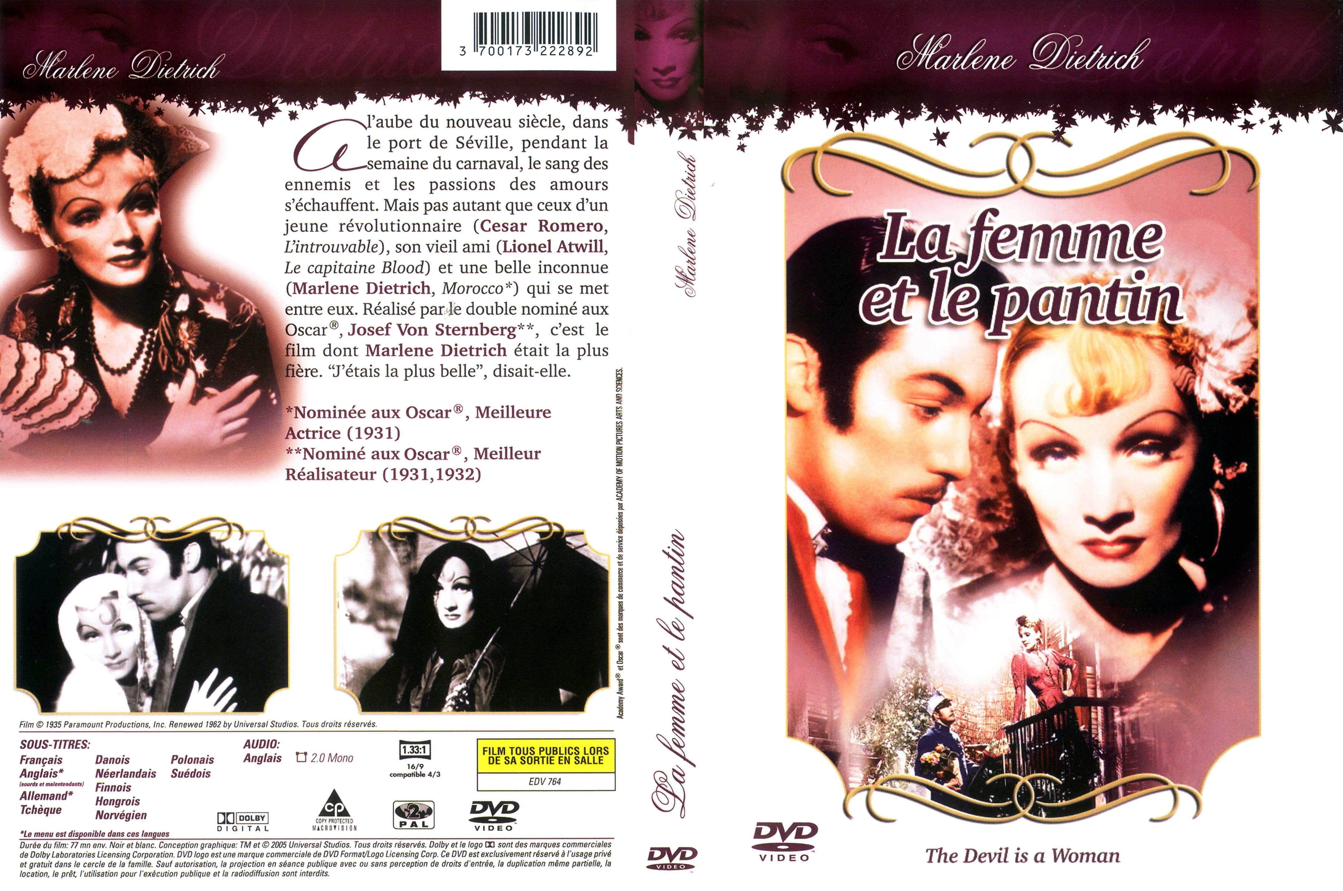 Jaquette DVD La femme et le pantin (1935)