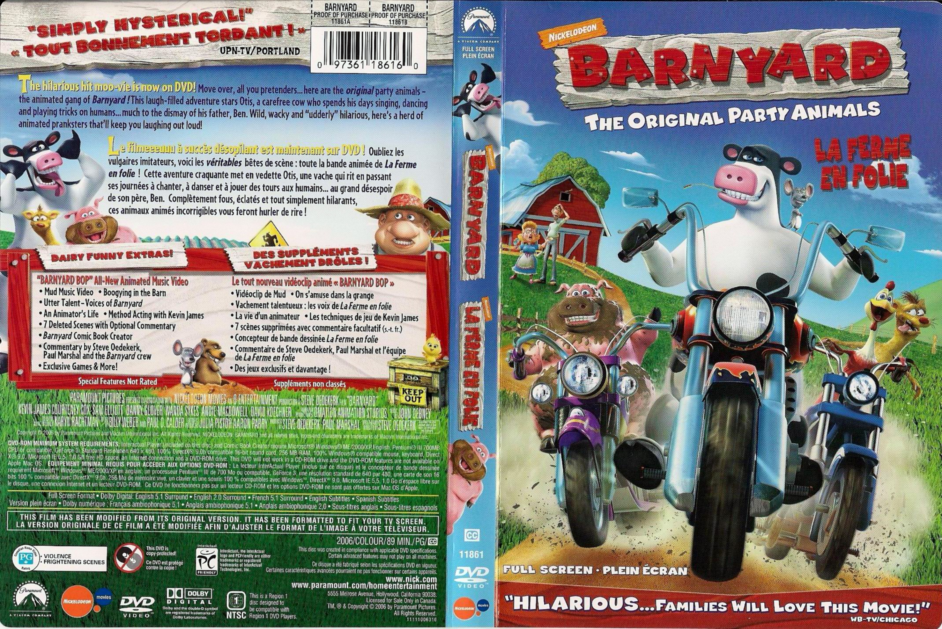 Jaquette DVD La ferme en folie - Barnyard (Canadienne)