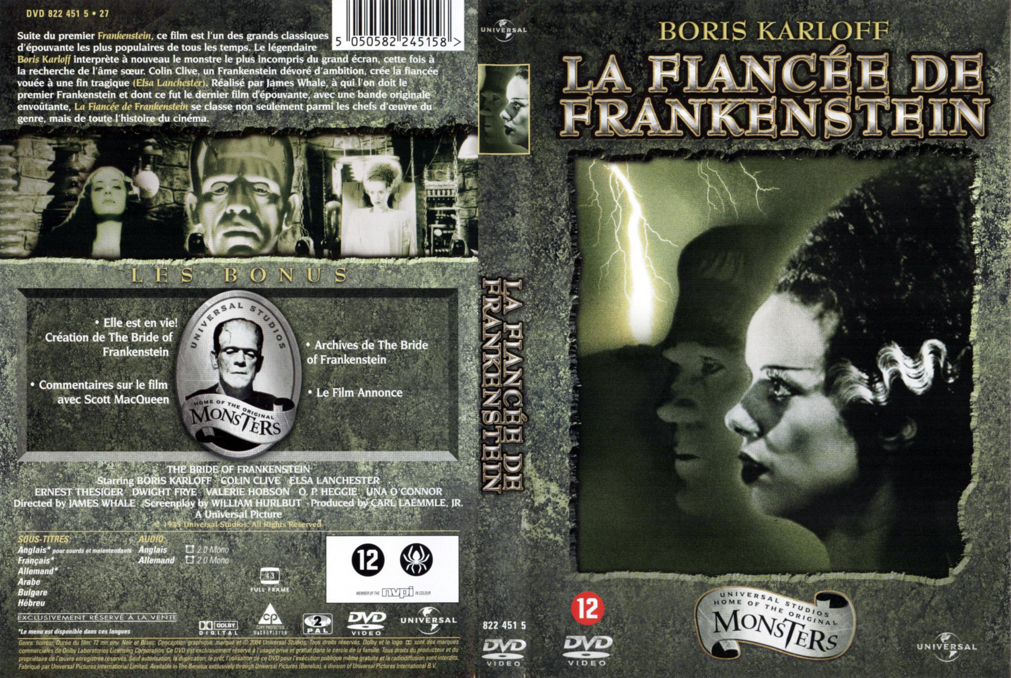 Jaquette DVD La fiance de Frankenstein