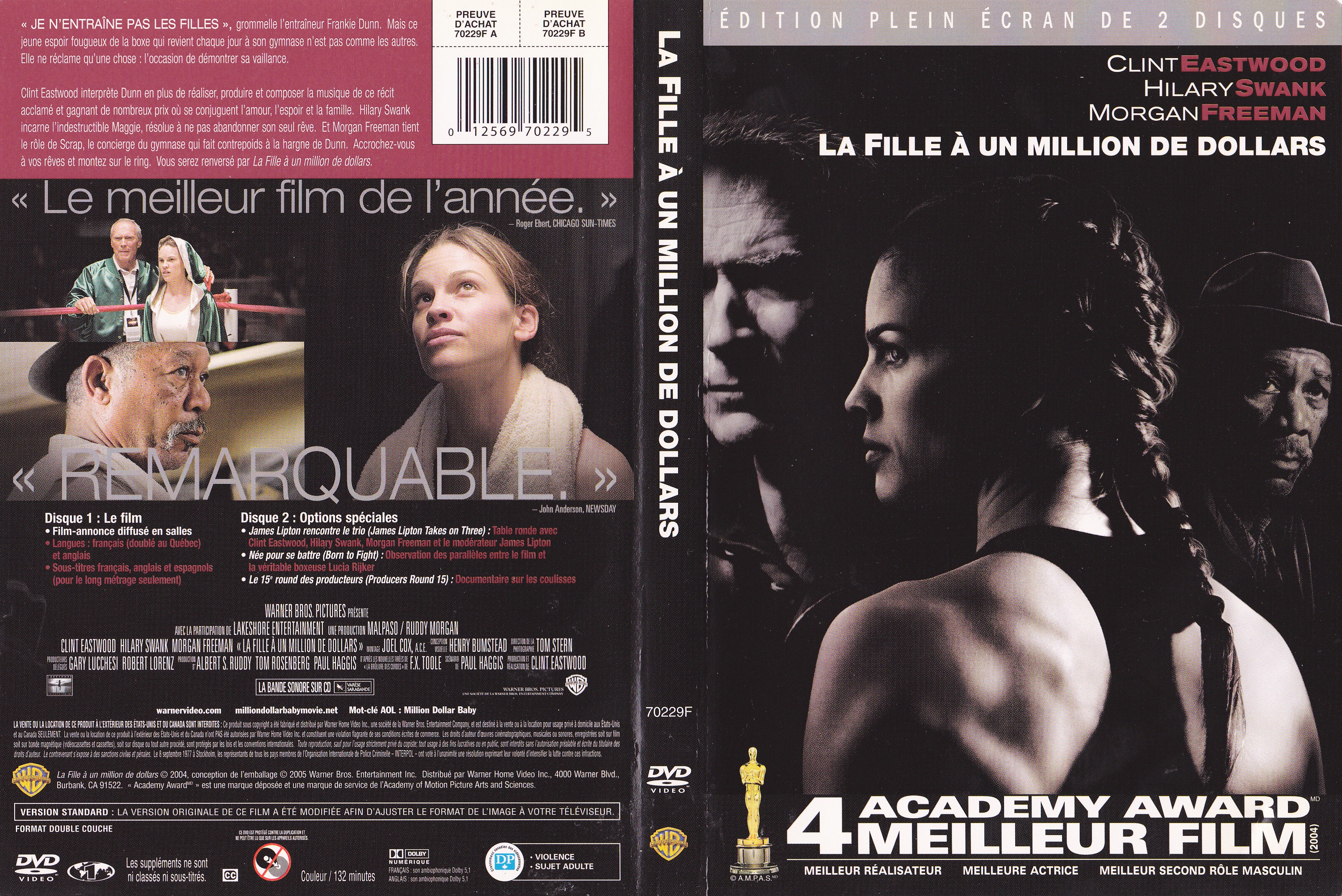 Jaquette DVD La fille  un million de dollars - Million Dollar Baby (Canadienne)