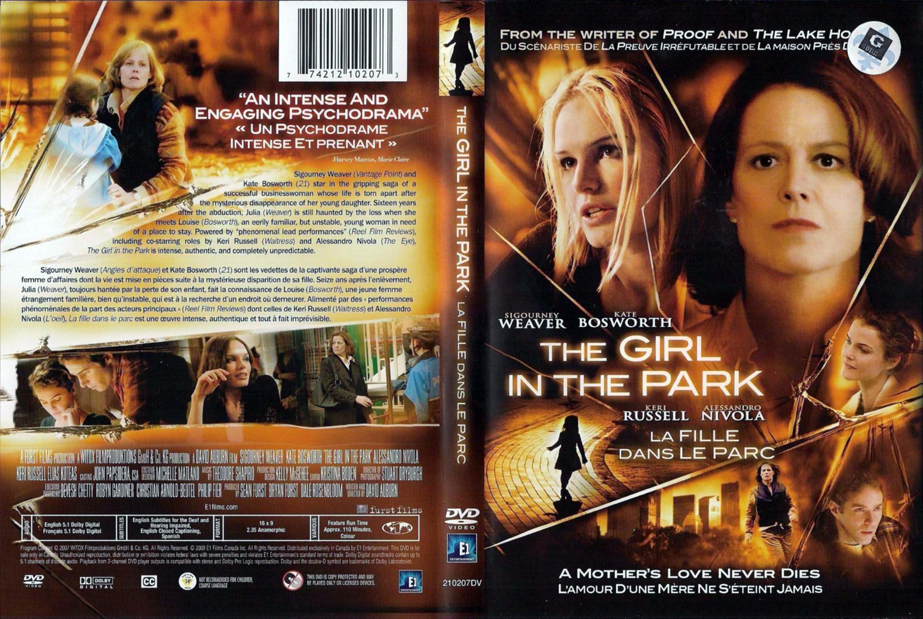 Jaquette DVD La fille dans le parc  (Canadienne)