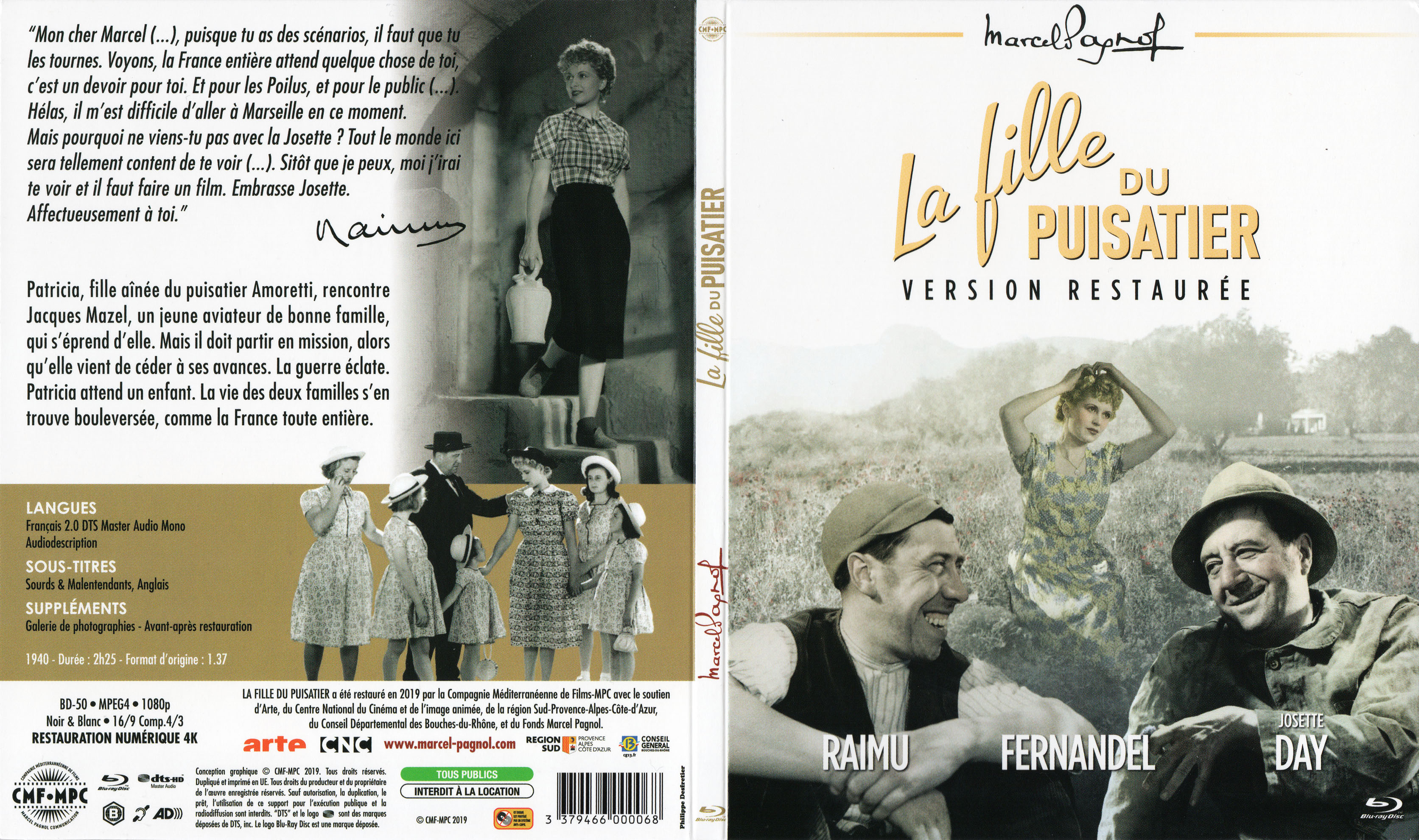 Jaquette DVD La fille du puisatier 1940 (BLU-RAY)