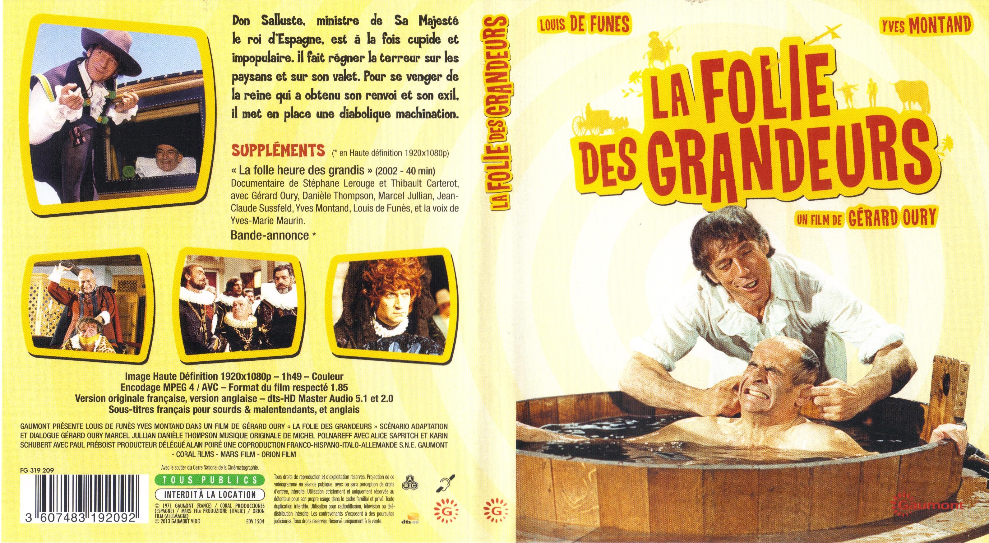 Jaquette DVD La folie des grandeurs (BLU-RAY) v3