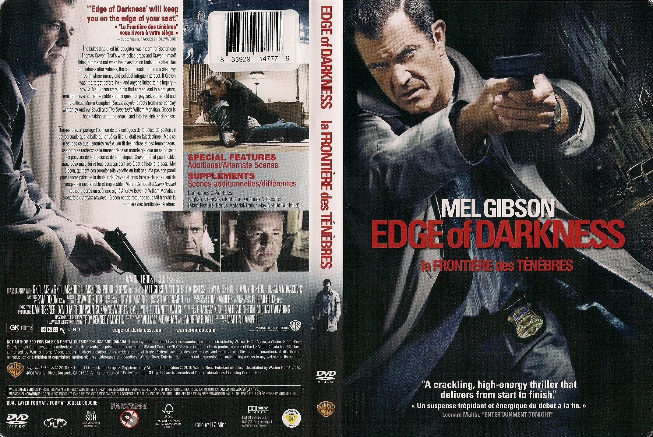 Jaquette DVD La frontire des tnbres - Edge of Darkness (Canadienne)