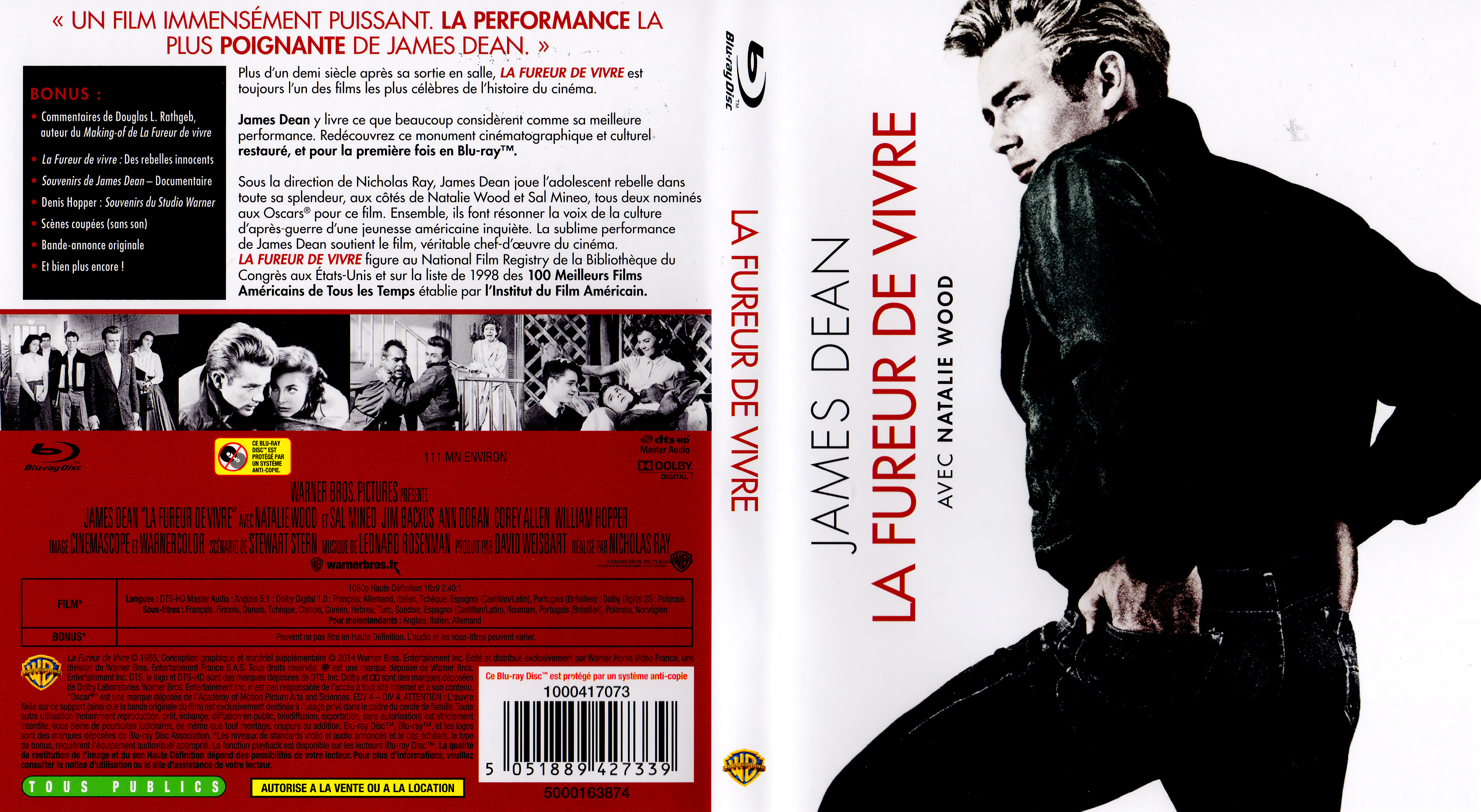 Jaquette DVD La fureur de vivre (BLU-RAY)