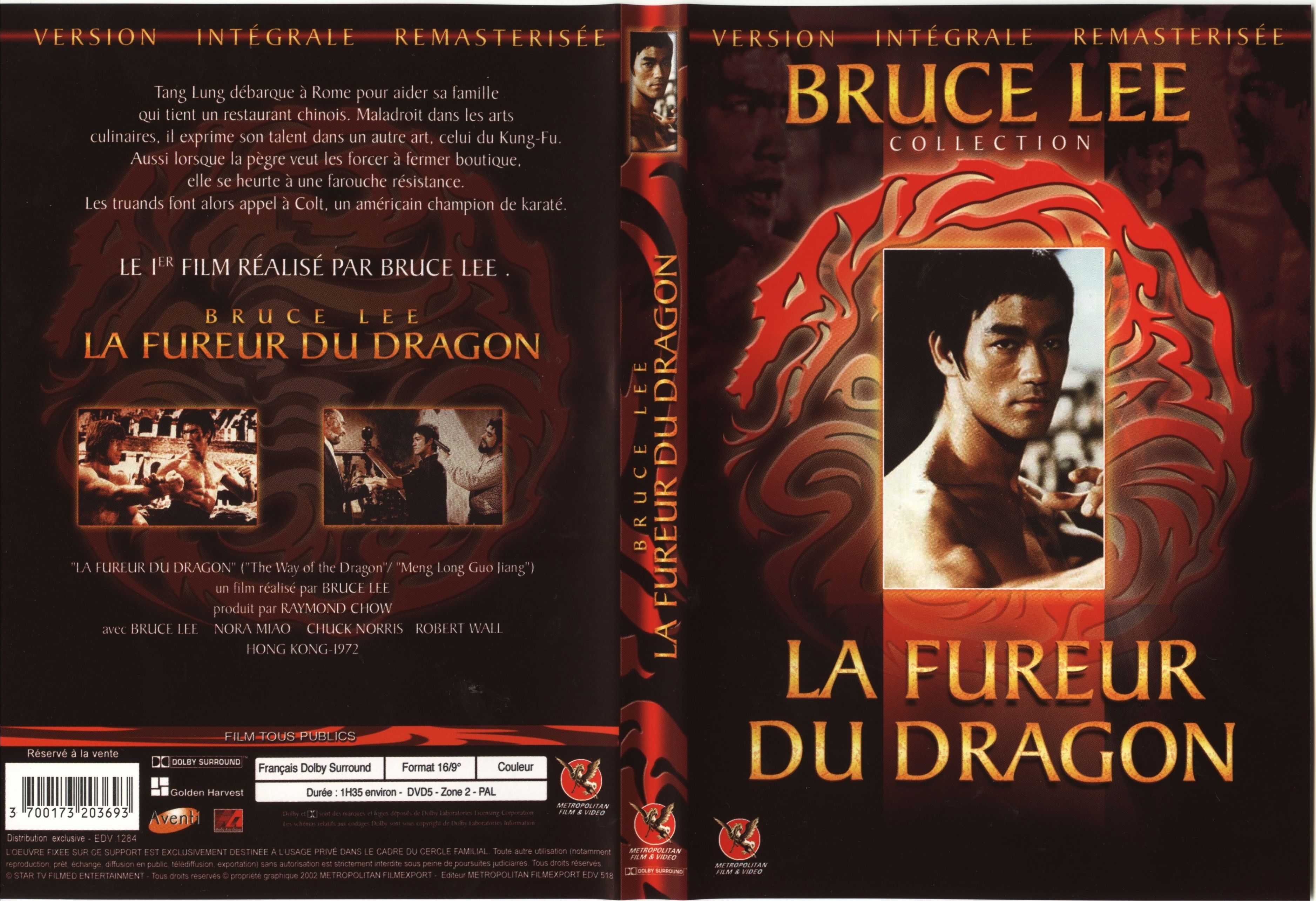 Jaquette DVD La fureur du dragon
