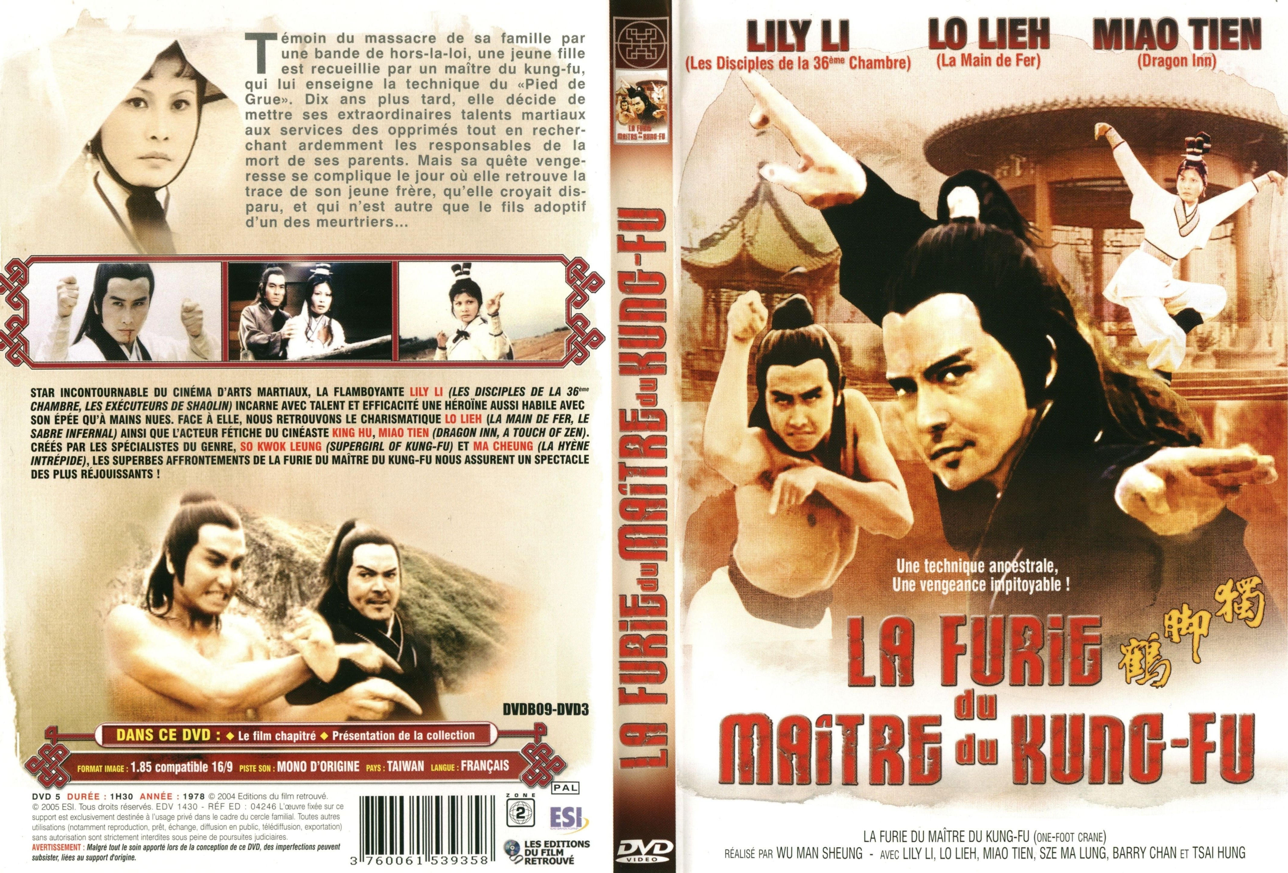 Jaquette DVD La furie du maitre du kung-fu