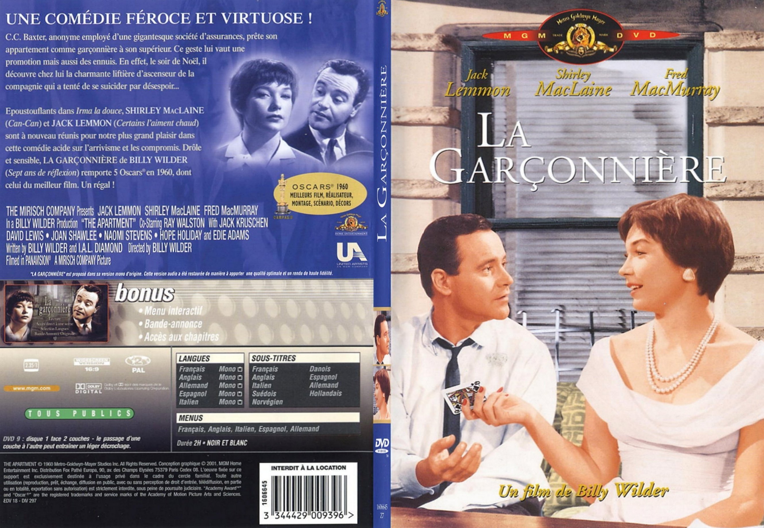 Jaquette DVD La garconnire - SLIM