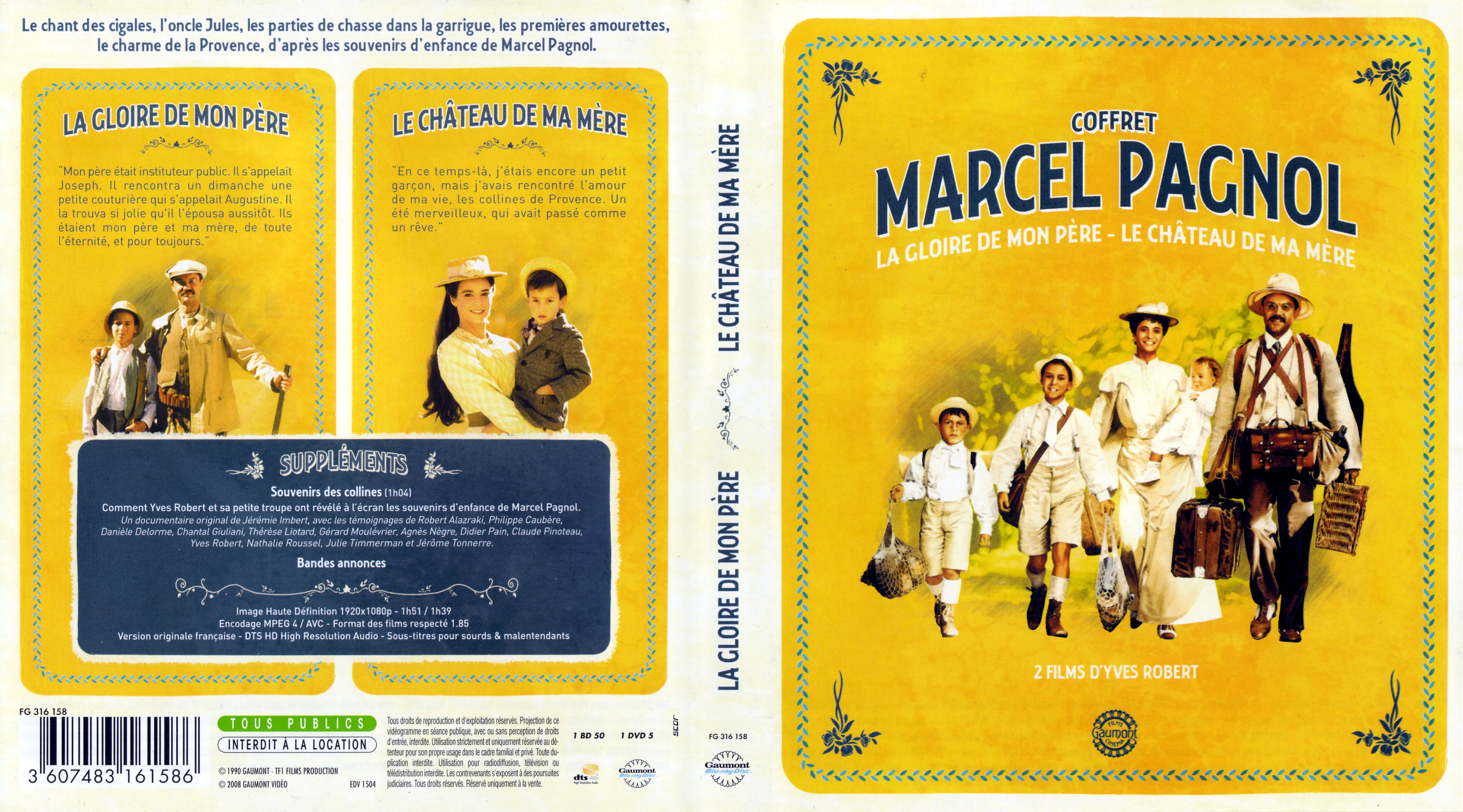 Jaquette DVD La gloire de mon pre + Le chateau de ma mre (BLU-RAY)