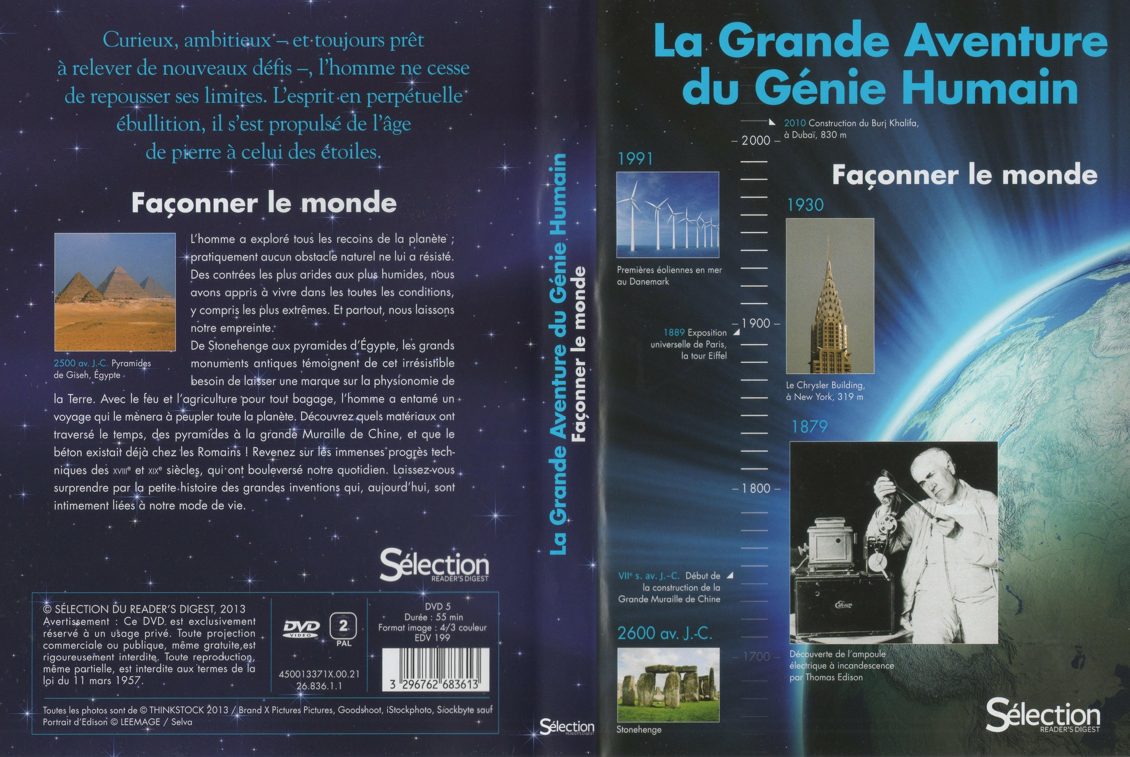 Jaquette DVD La grande aventure du gnie humain - faconner le monde