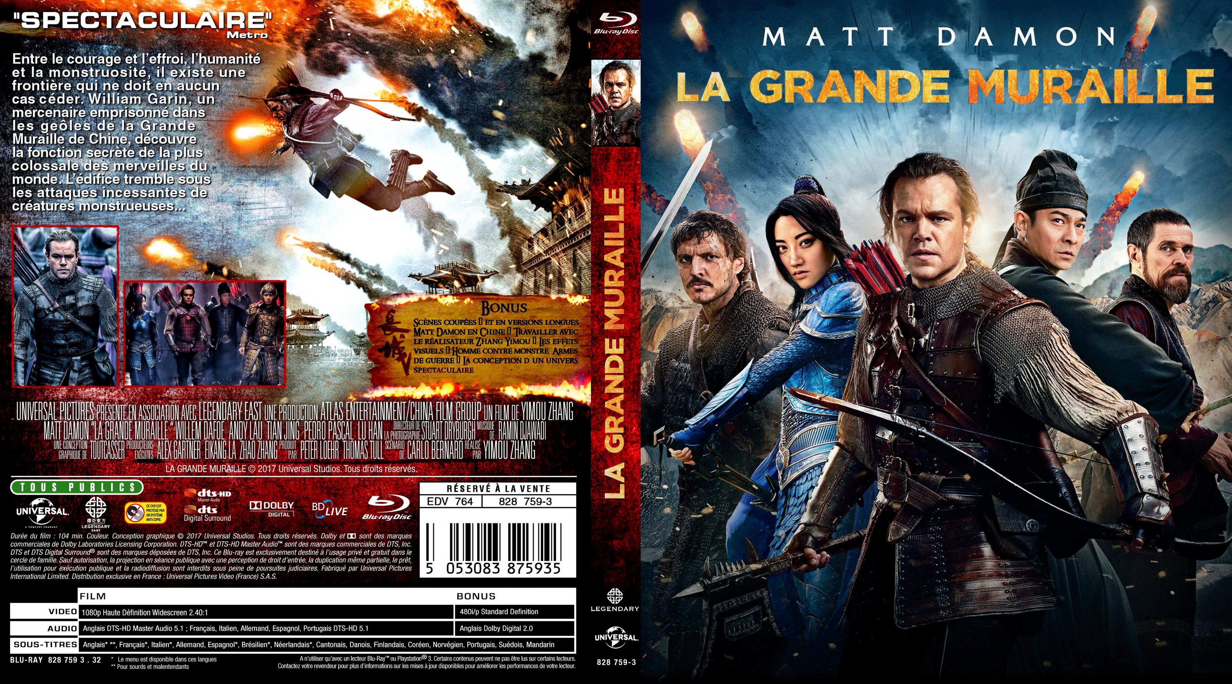 Jaquette DVD La grande muraille custom (BLU-RAY)