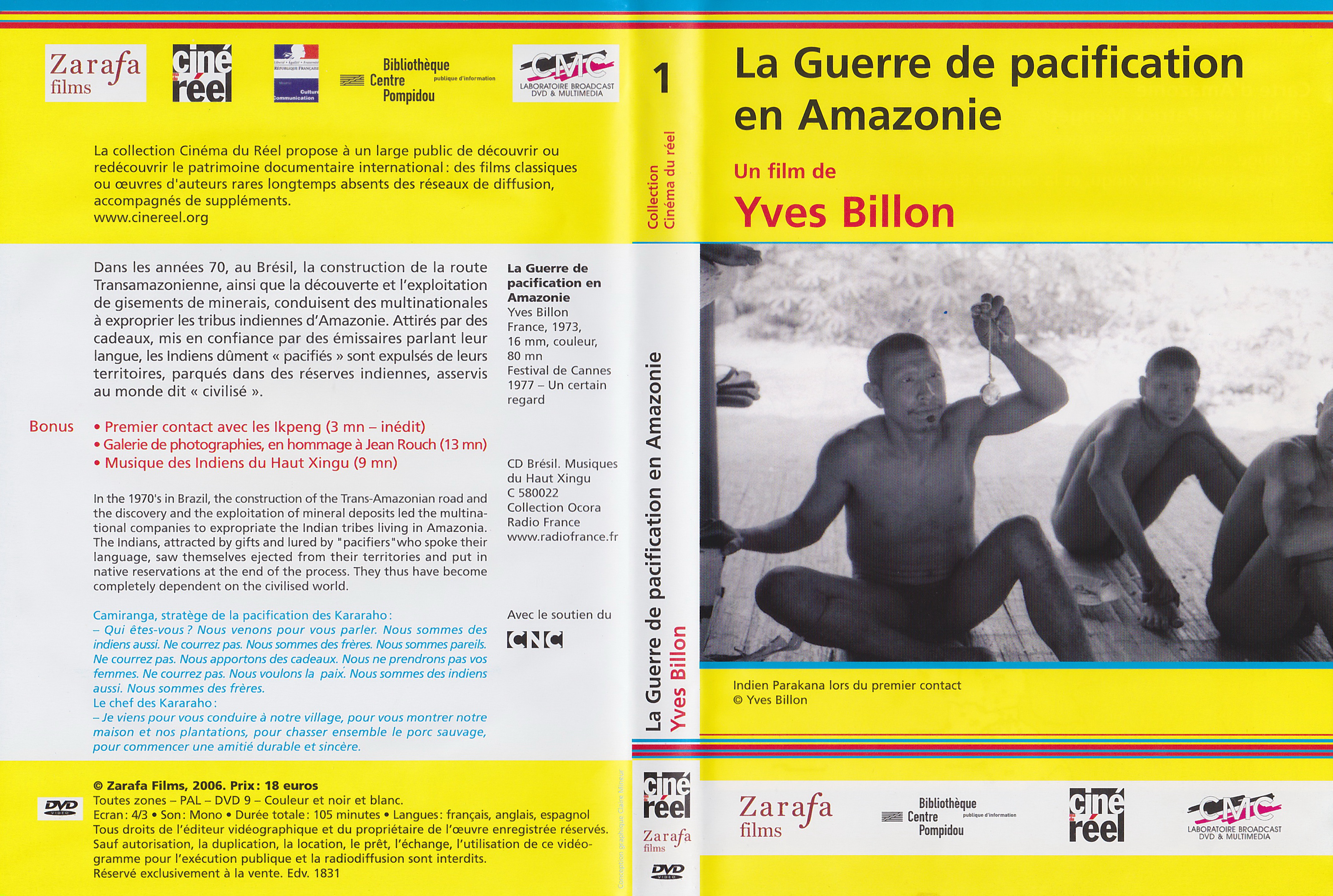 Jaquette DVD La guerre de pacification en Amazonie