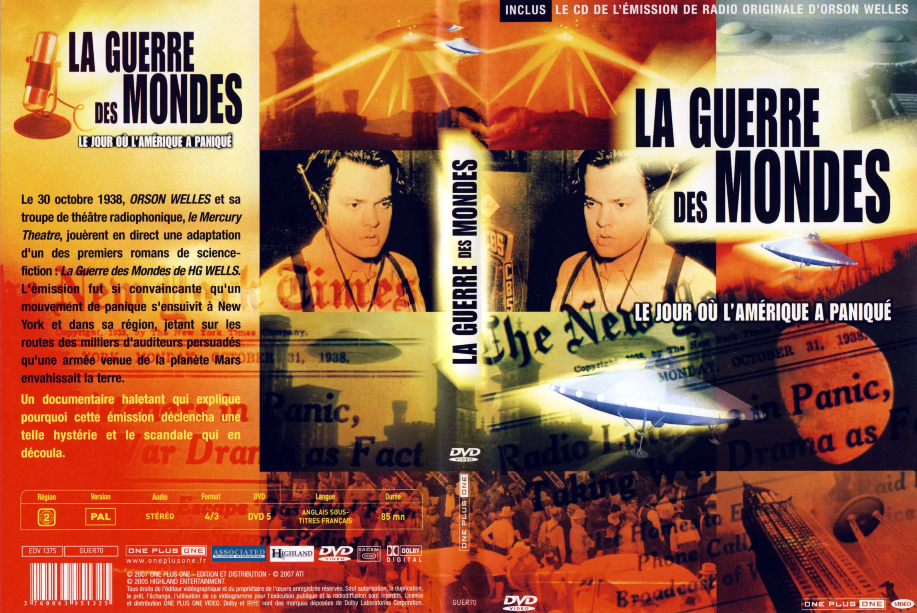 Jaquette DVD La guerre des mondes - documentaire