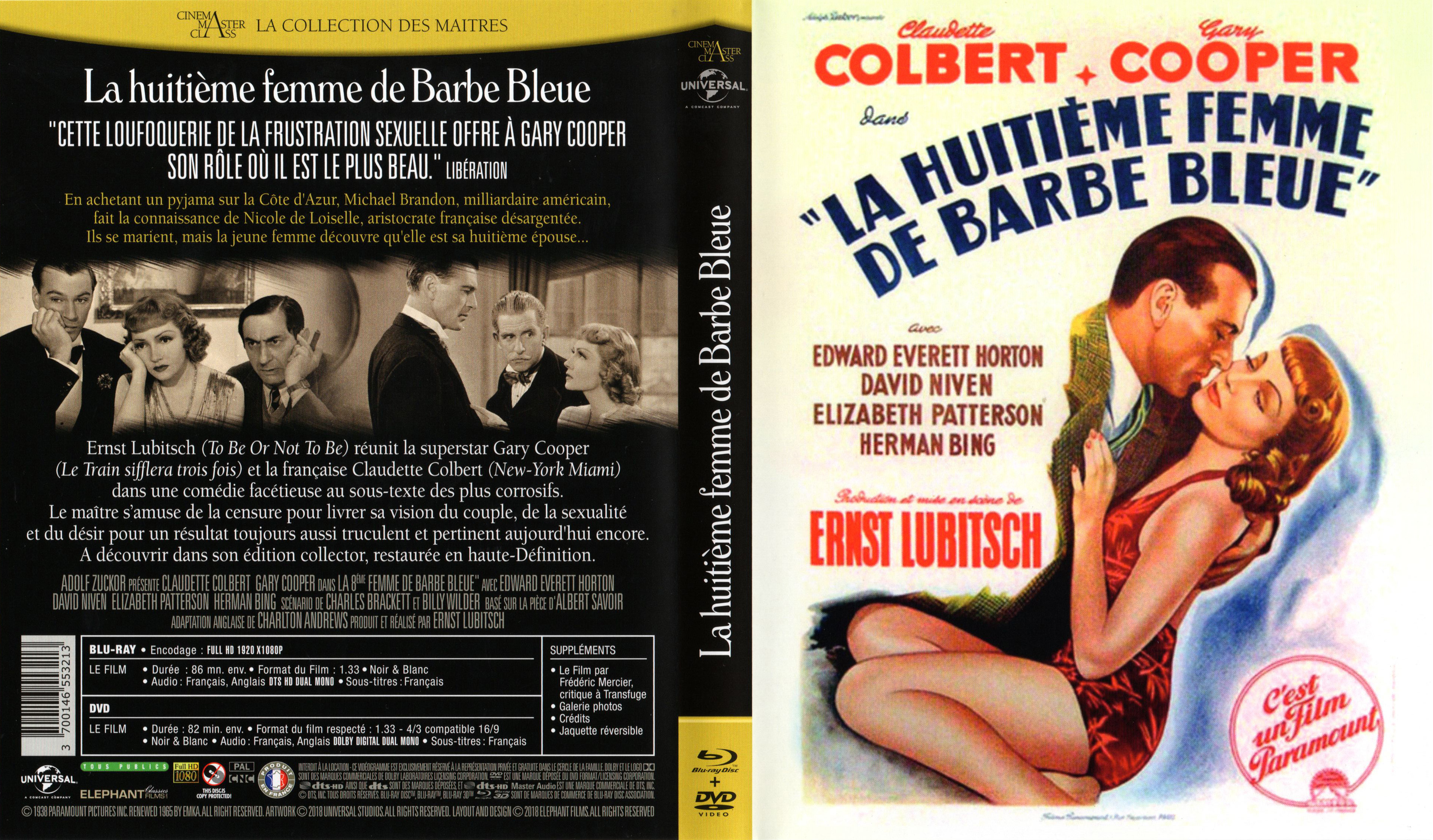 Jaquette DVD La huitieme femme de Barbe Bleue (BLU-RAY)