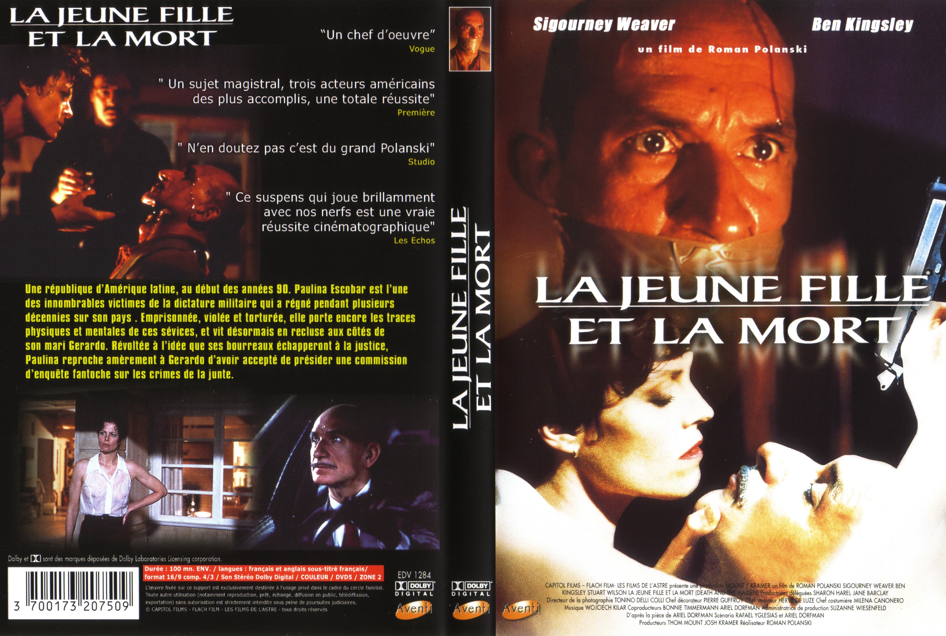 Jaquette DVD La jeune fille et la mort