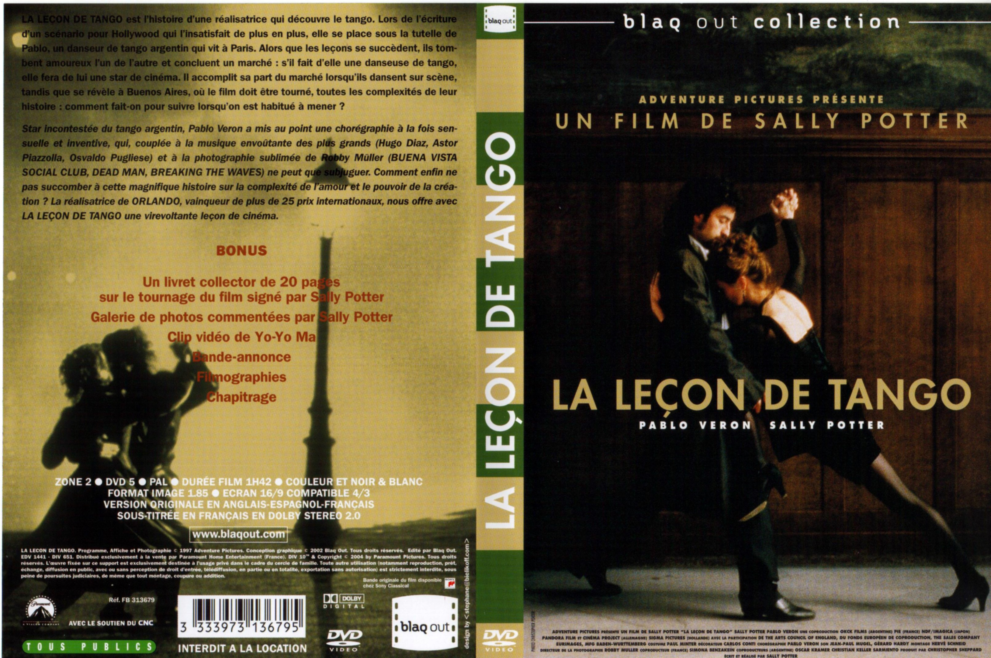 Jaquette DVD La lecon de Tango