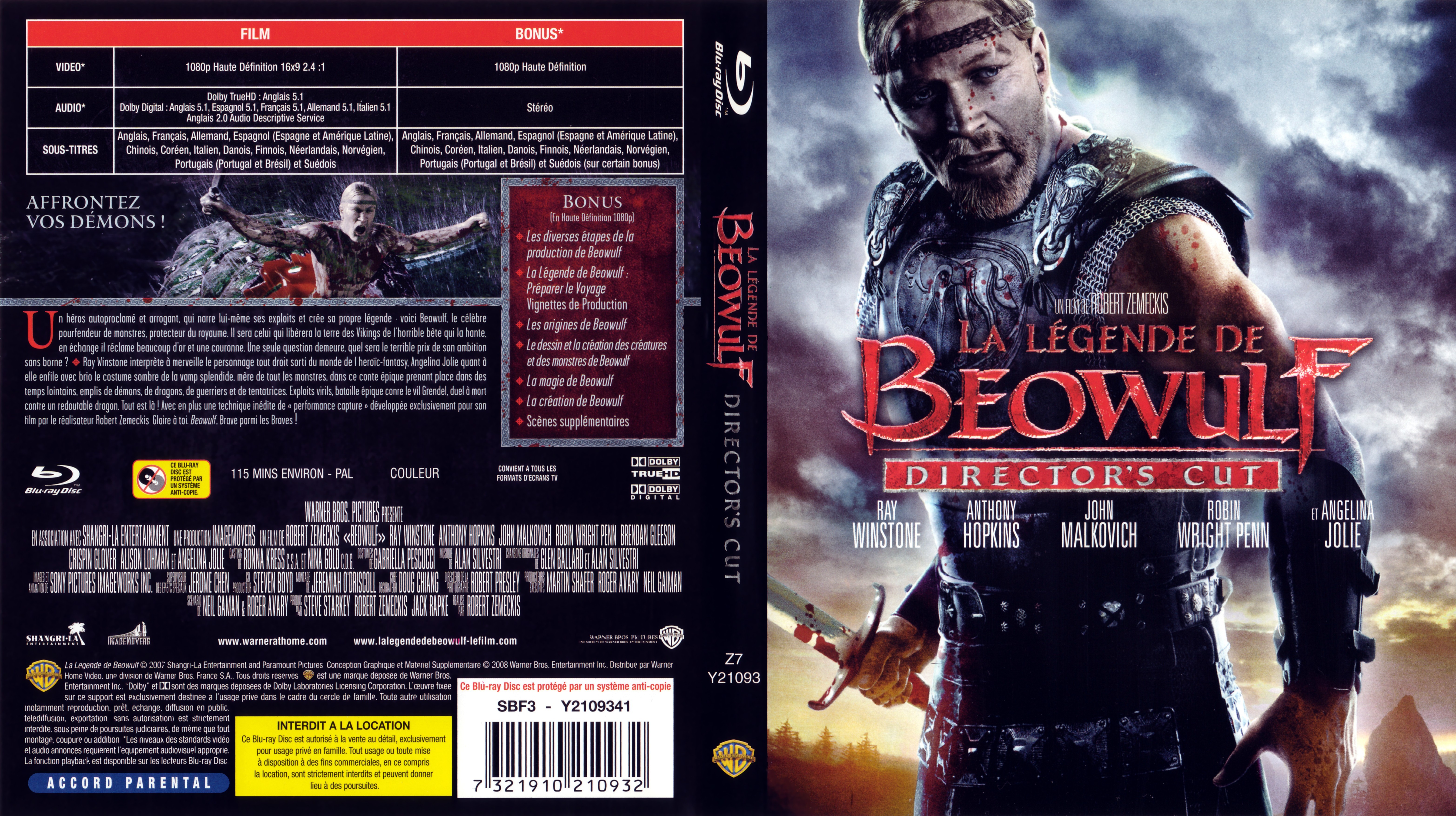 Jaquette DVD La legende de Beowulf (BLU-RAY)