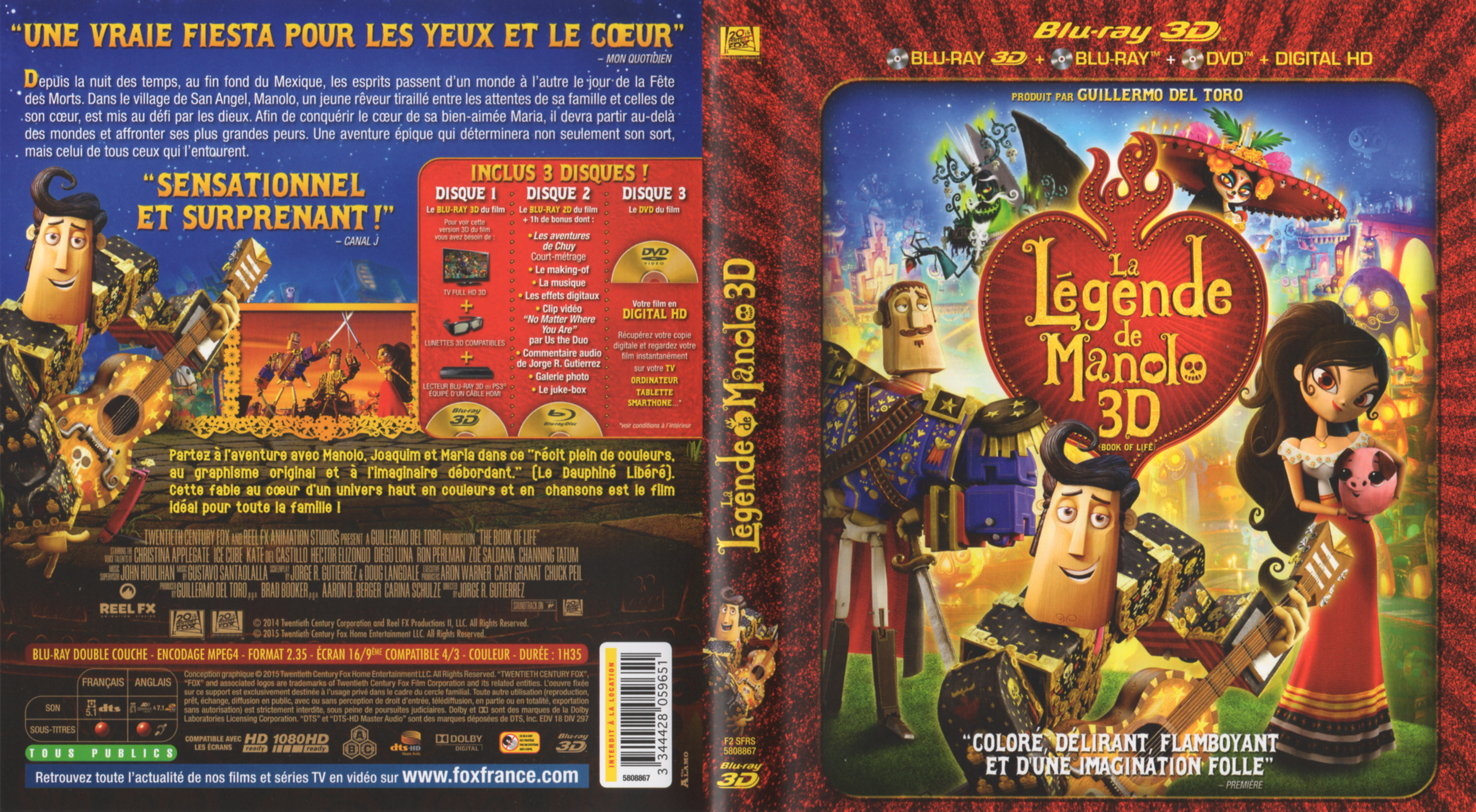 Jaquette DVD La legende de Manolo 3D (BLU-RAY)